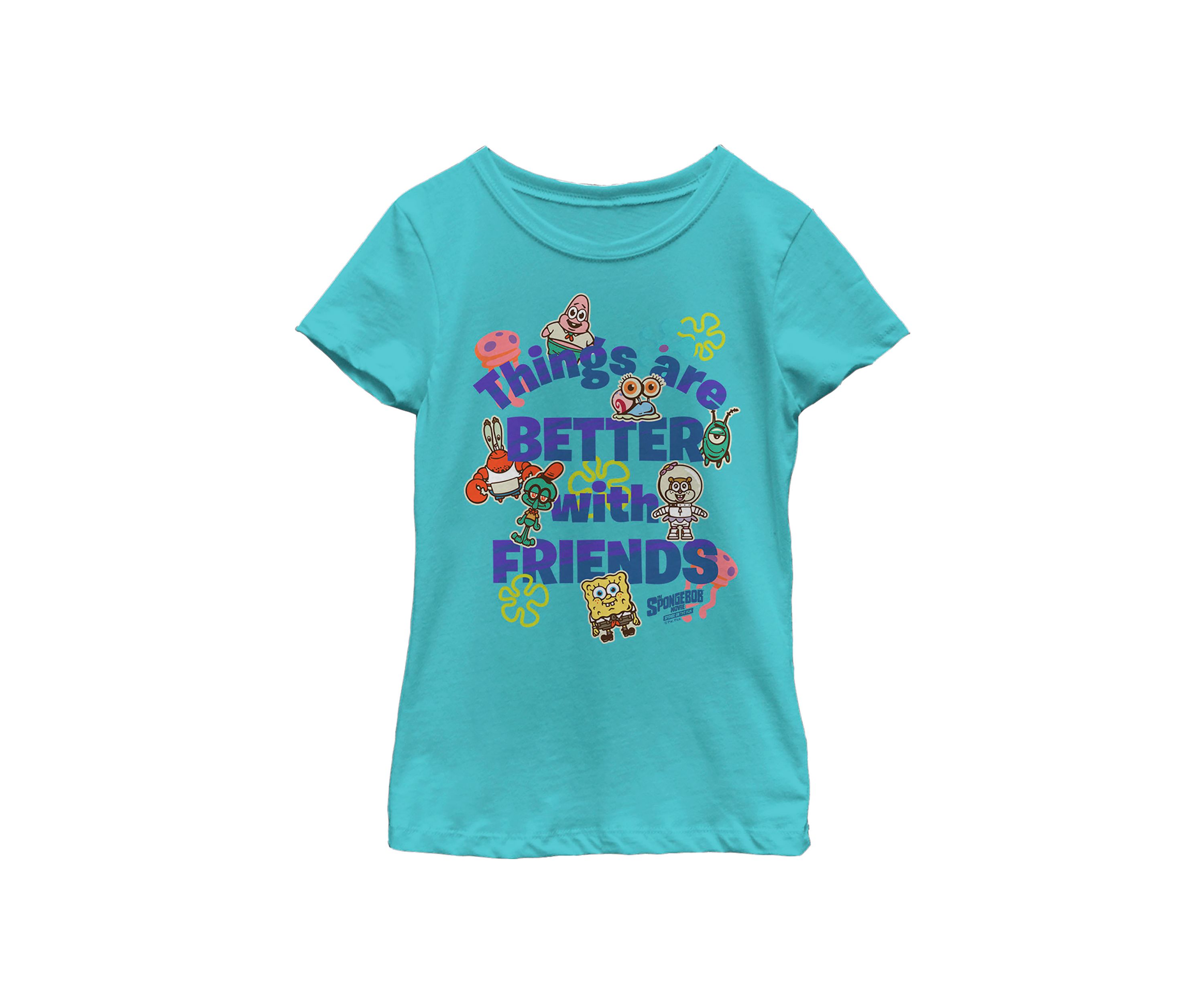 Girls 46x Spongebob Movie Friends patches Graphic Top
