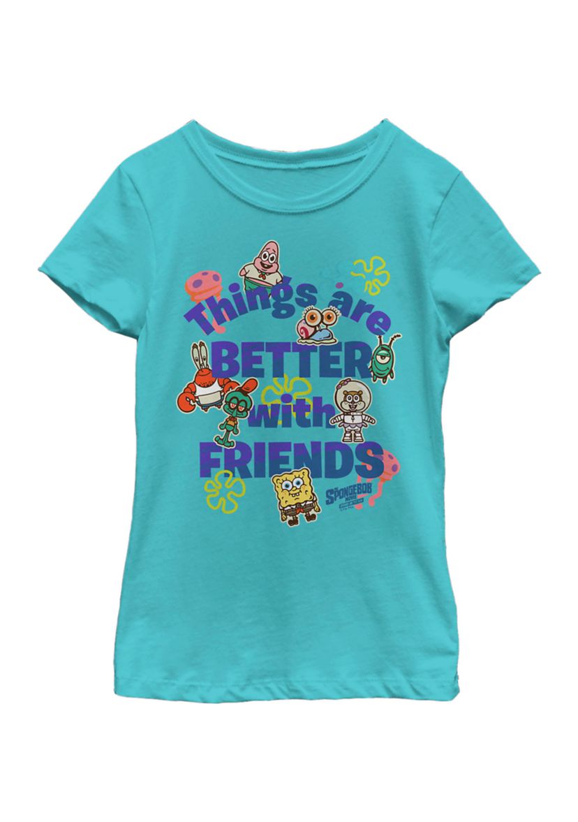 Girls 46x Spongebob Movie Friends patches Graphic Top