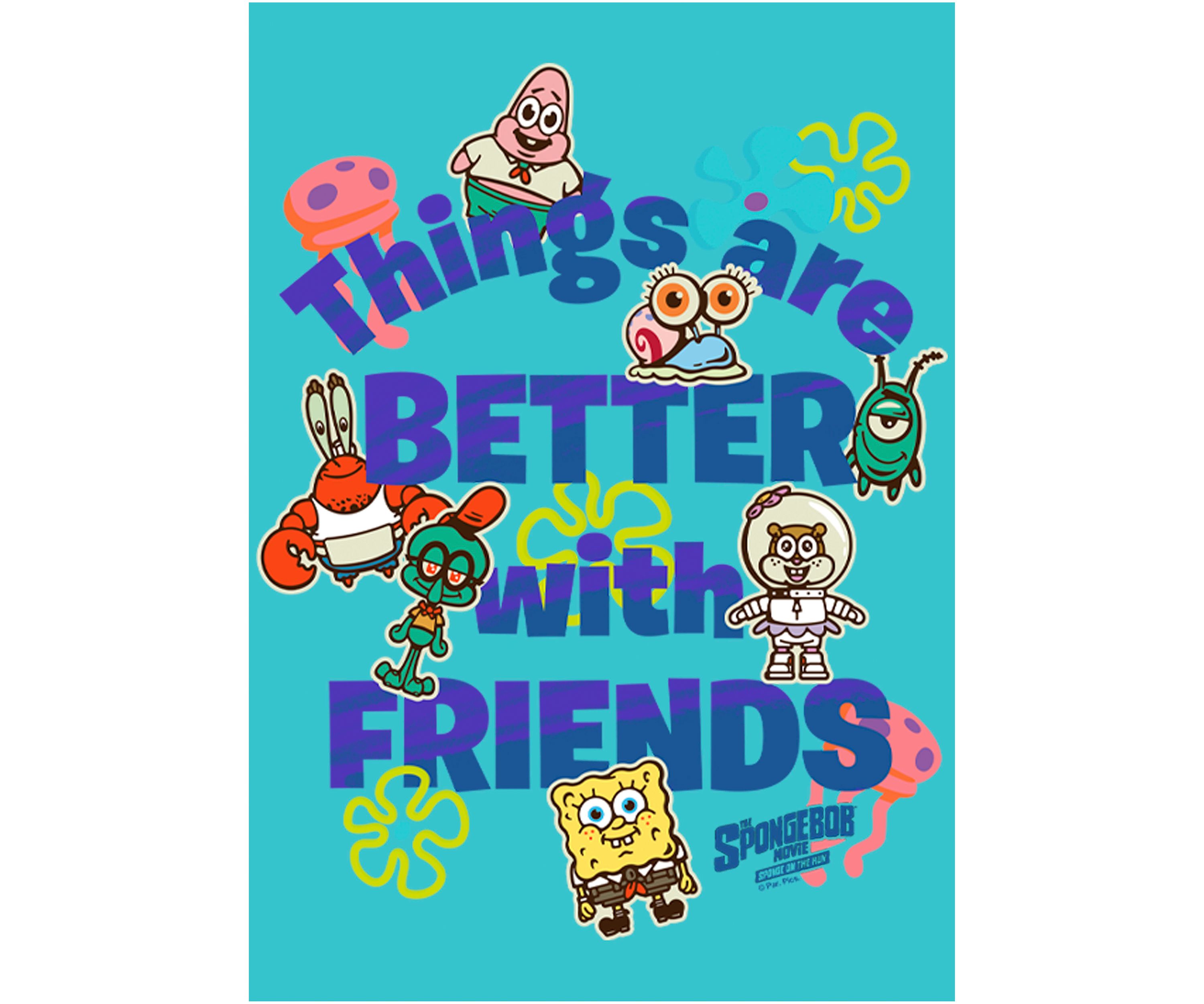 Girls 46x Spongebob Movie Friends patches Graphic Top