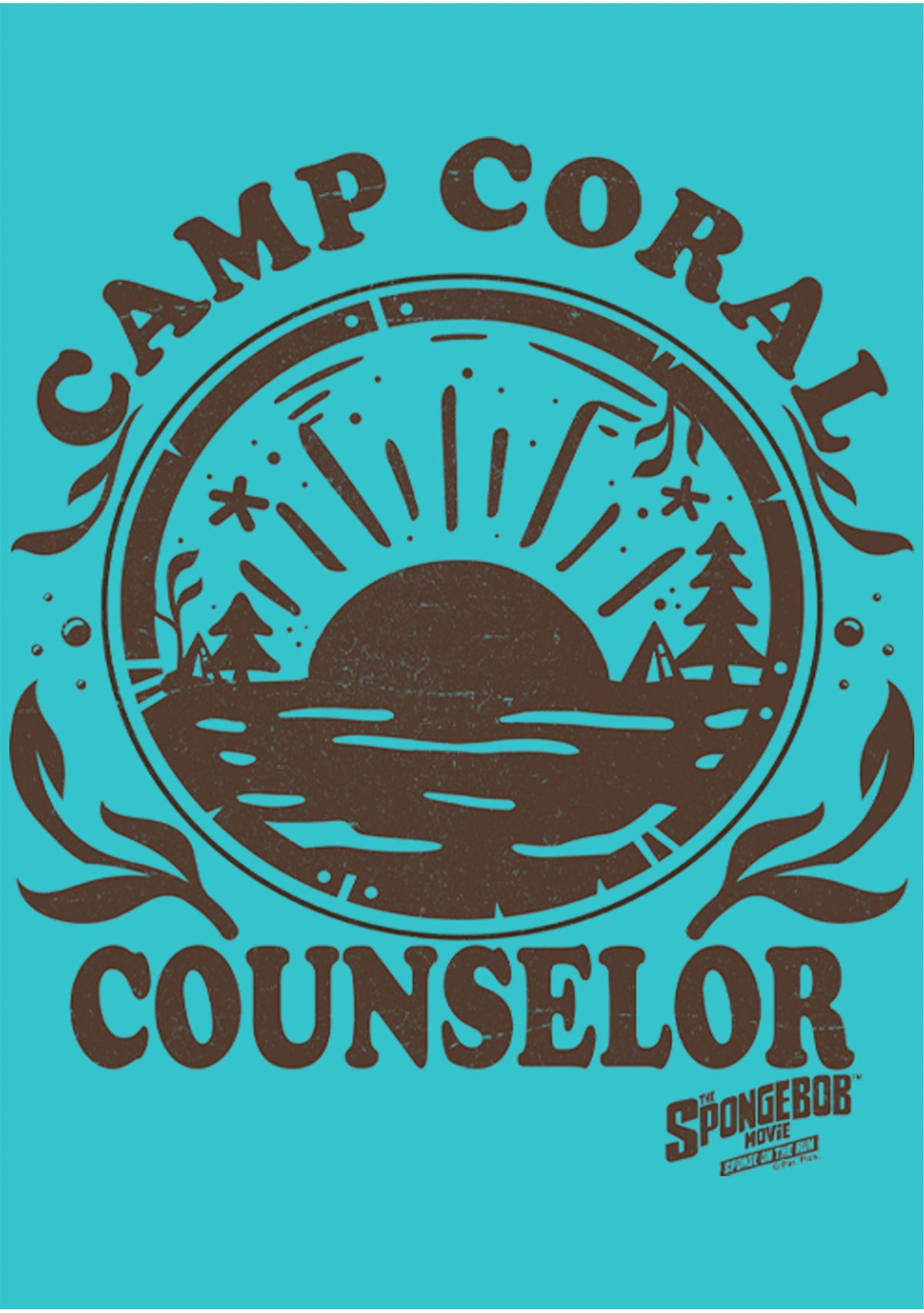 Girls 46x Spongebob Movie Camp Coral Counselor Graphic Top