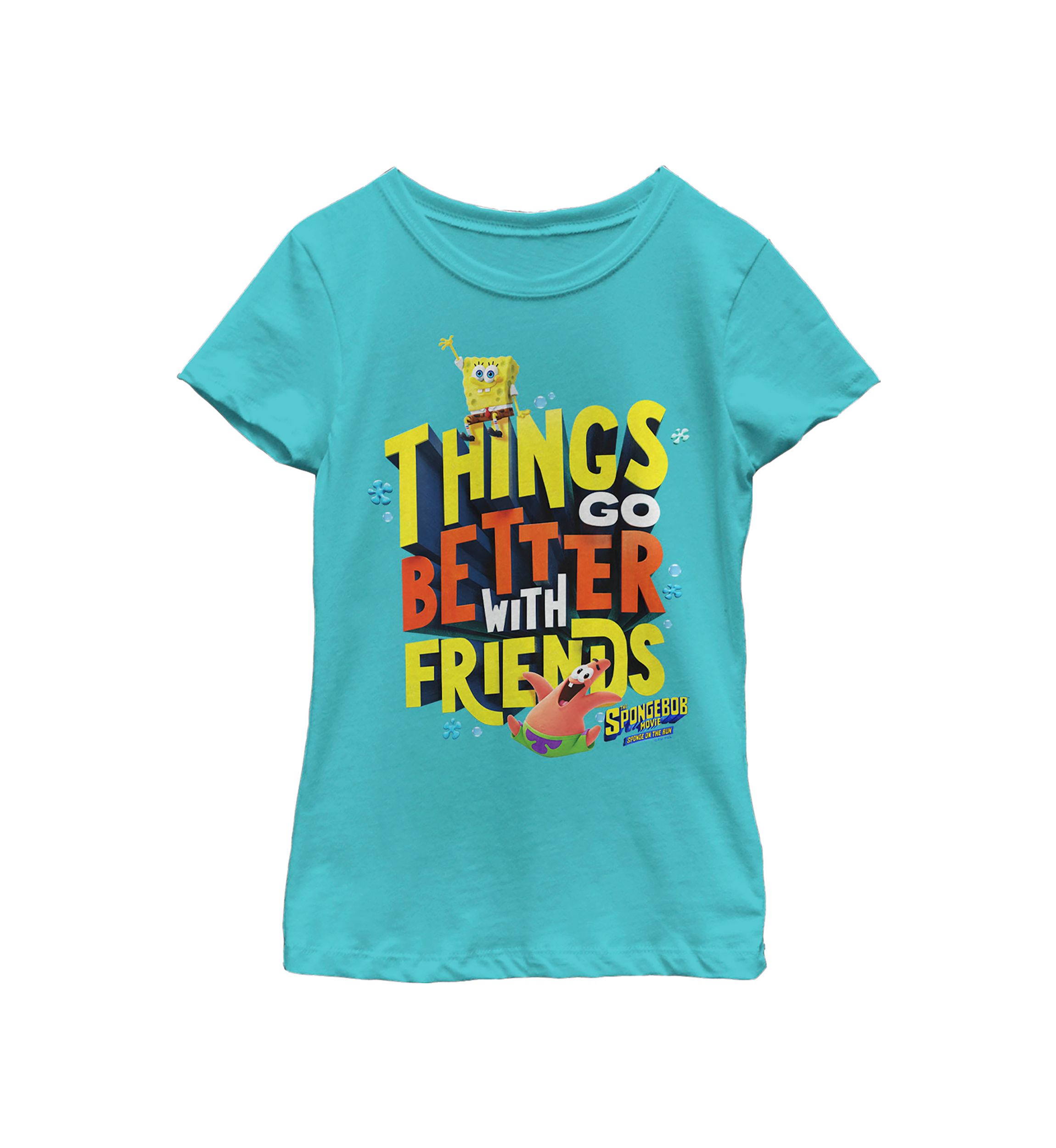 Girls 46x Spongebob Movie Better With Friends Graphic Top