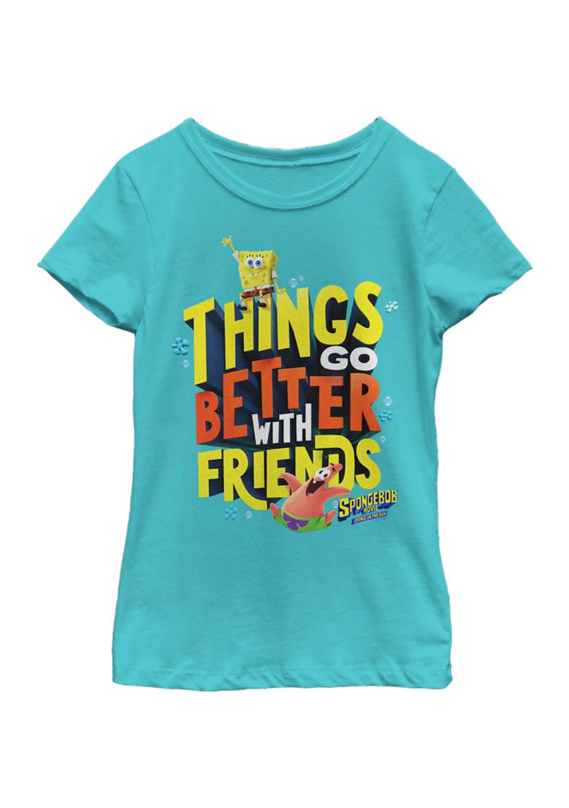 Girls 46x Spongebob Movie Better With Friends Graphic Top
