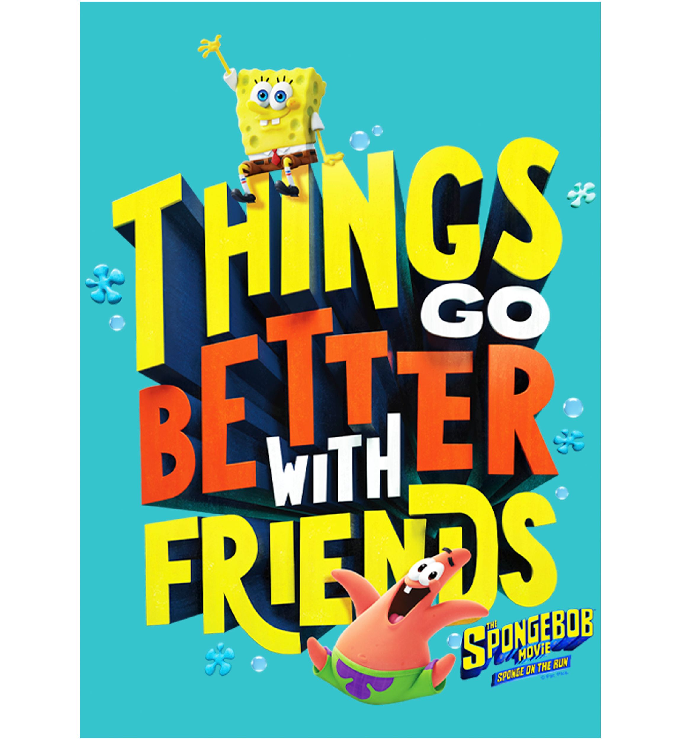 Girls 46x Spongebob Movie Better With Friends Graphic Top