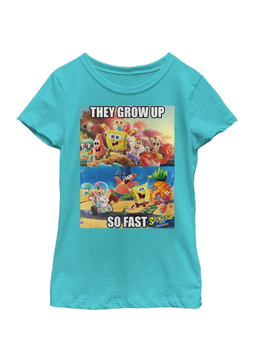 Girls 46x Spongebob Movie They Grow Fast Graphic Top