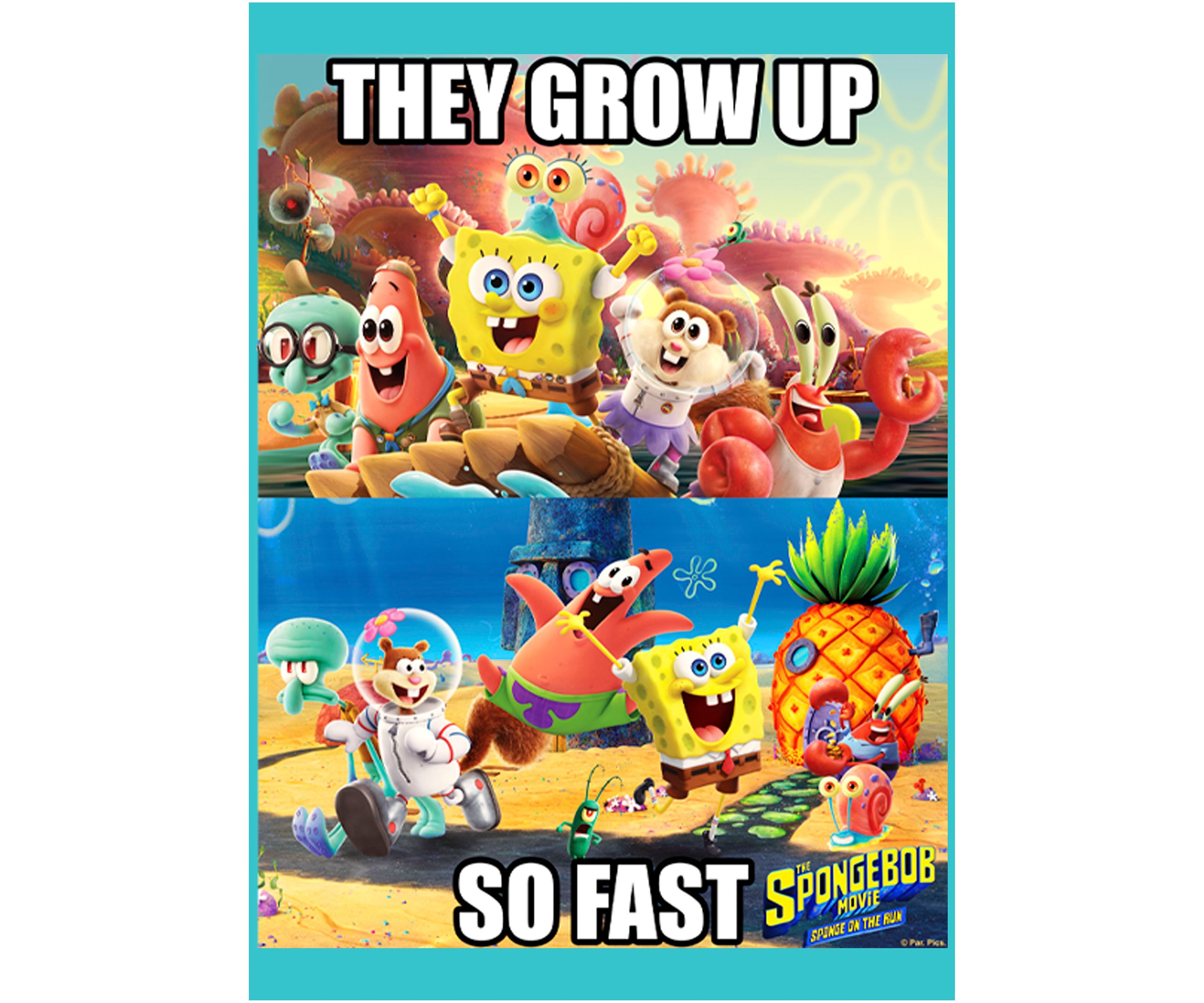 Girls 46x Spongebob Movie They Grow Fast Graphic Top