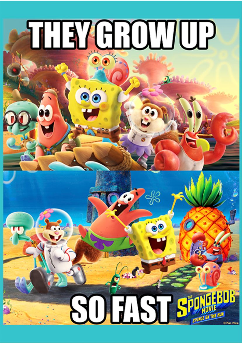 Girls 46x Spongebob Movie They Grow Fast Graphic Top