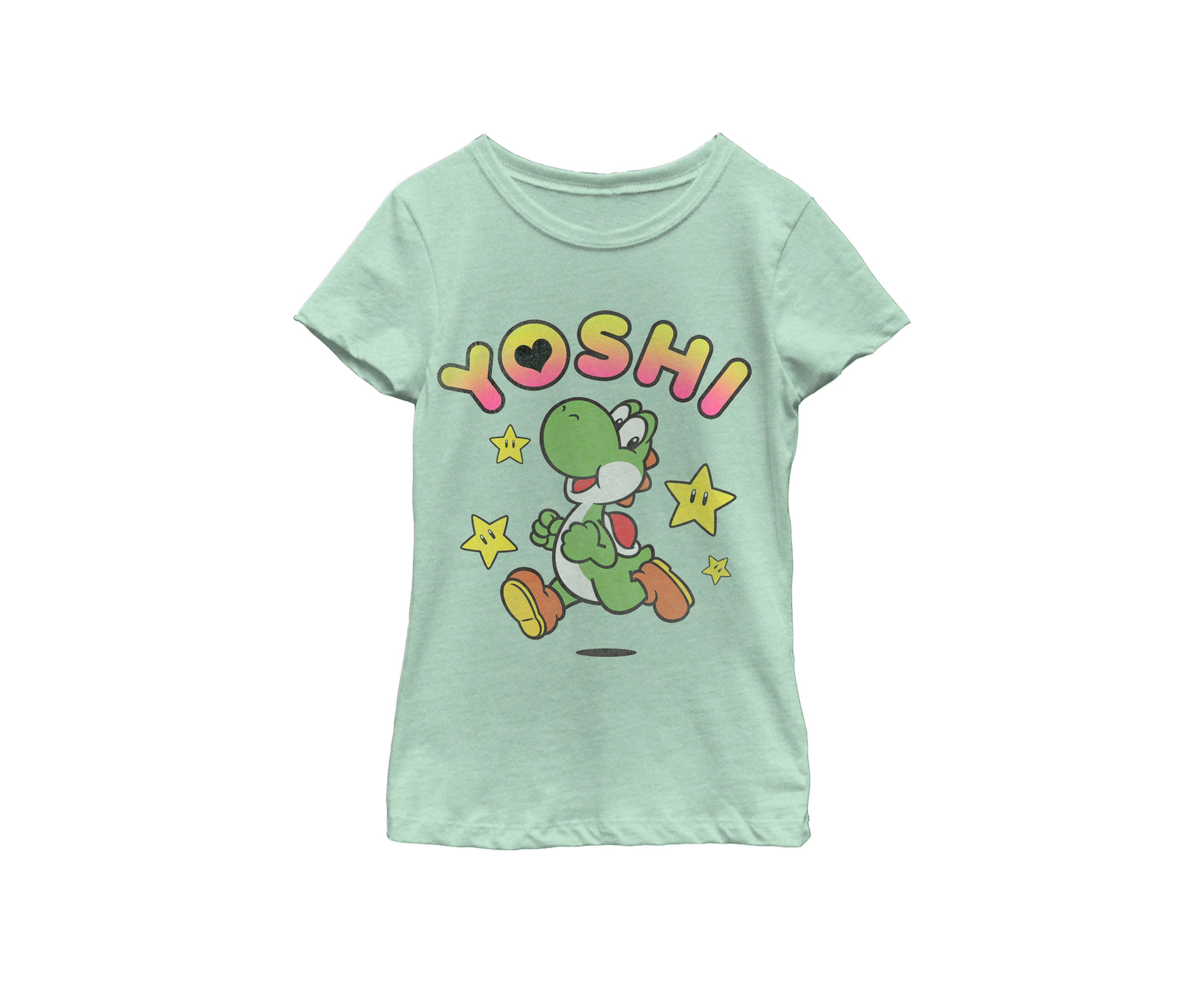 Girls 7-16 Super Mario Yoshi Star Power Sprint Short Sleeve Graphic T-Shirt