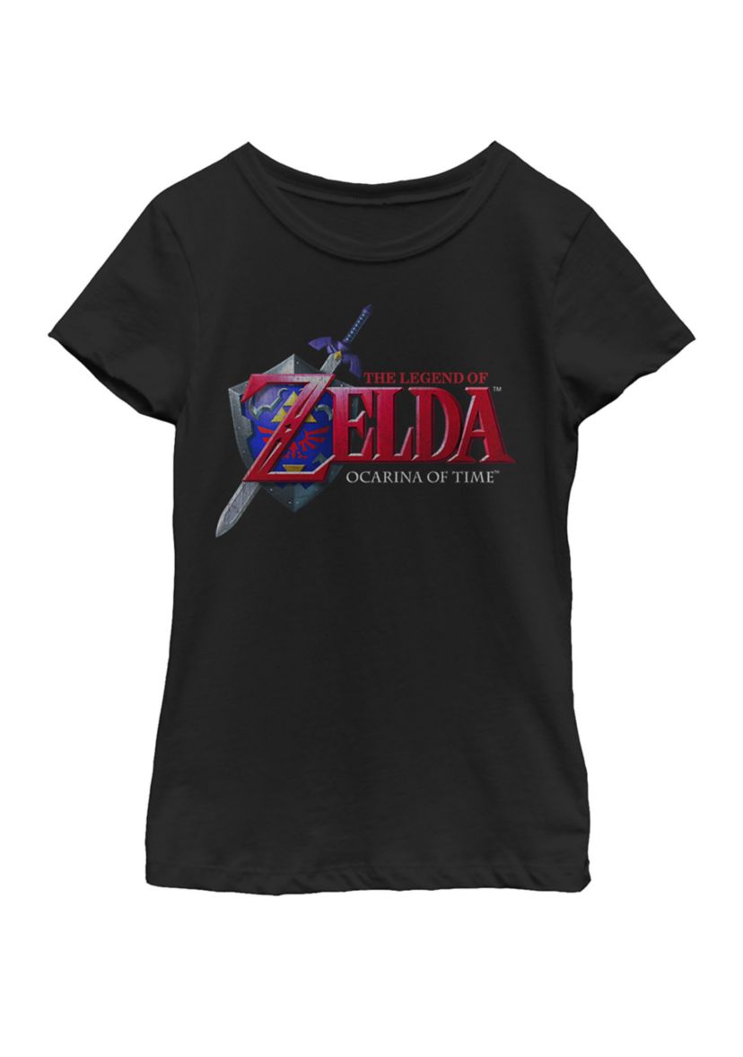 Girls 7-16 Zelda Ocarina of Time Classic Logo Short Sleeve Graphic T-Shirt
