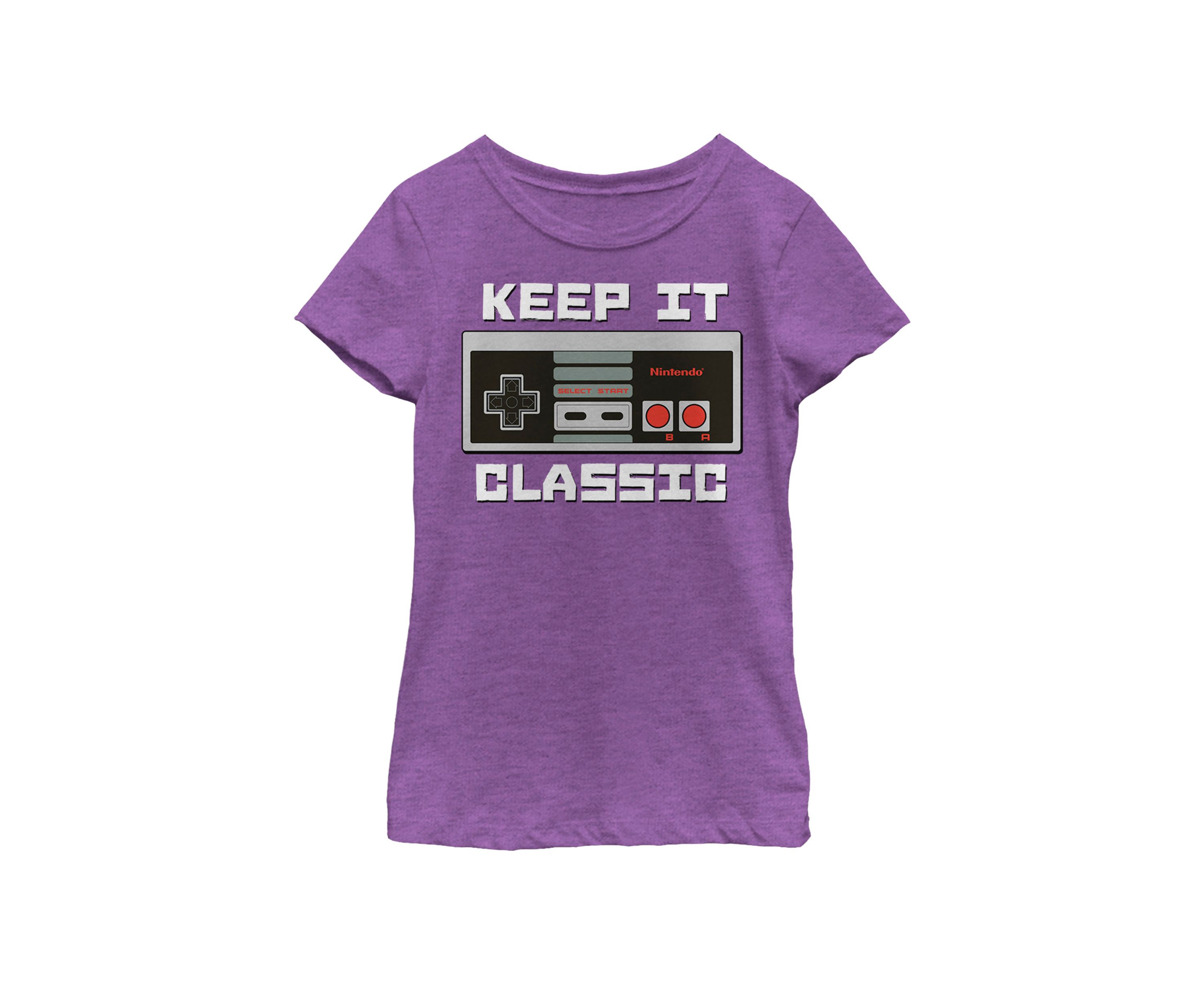 Girls 7-16 NES Controller Keep It Classic Short Sleeve Graphic T-Shirt