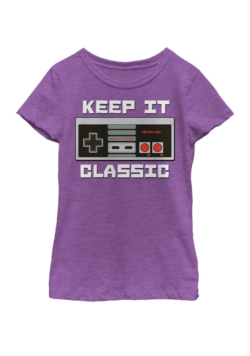 Girls 7-16 NES Controller Keep It Classic Short Sleeve Graphic T-Shirt