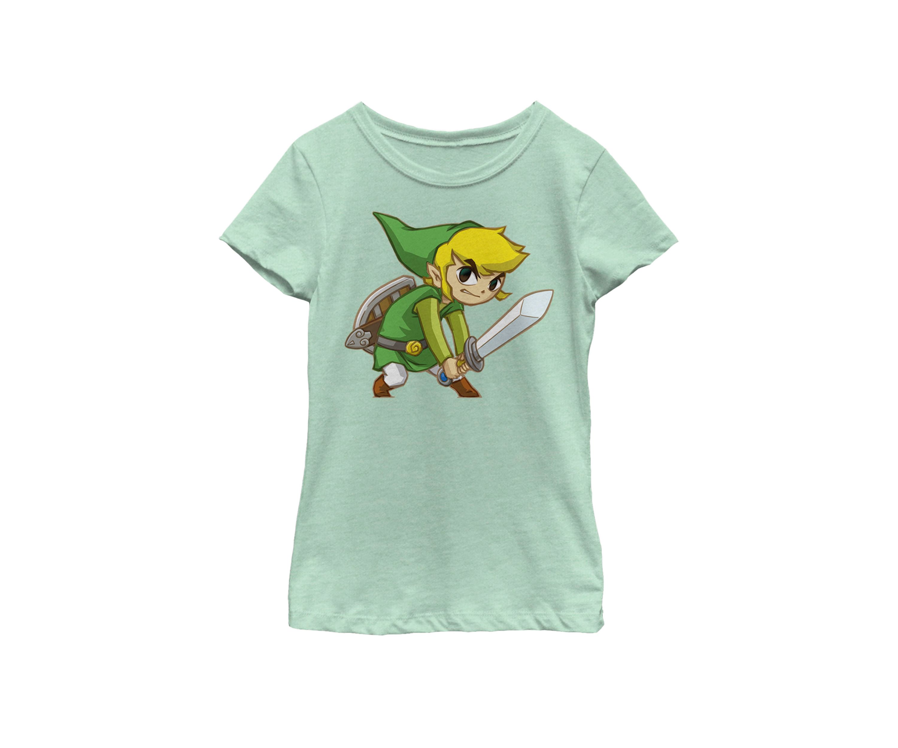 Girls 7-16 Zelda Spirit Tracks Link Sword Pose Short Sleeve Graphic T-Shirt