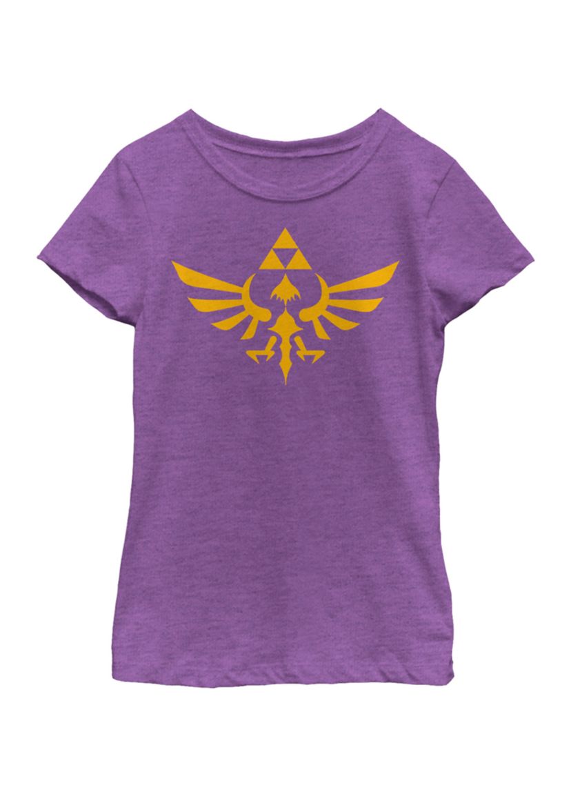 Girls 7-16 Legend Of Zelda Blue Royal Crest Short Sleeve Graphic T-Shirt