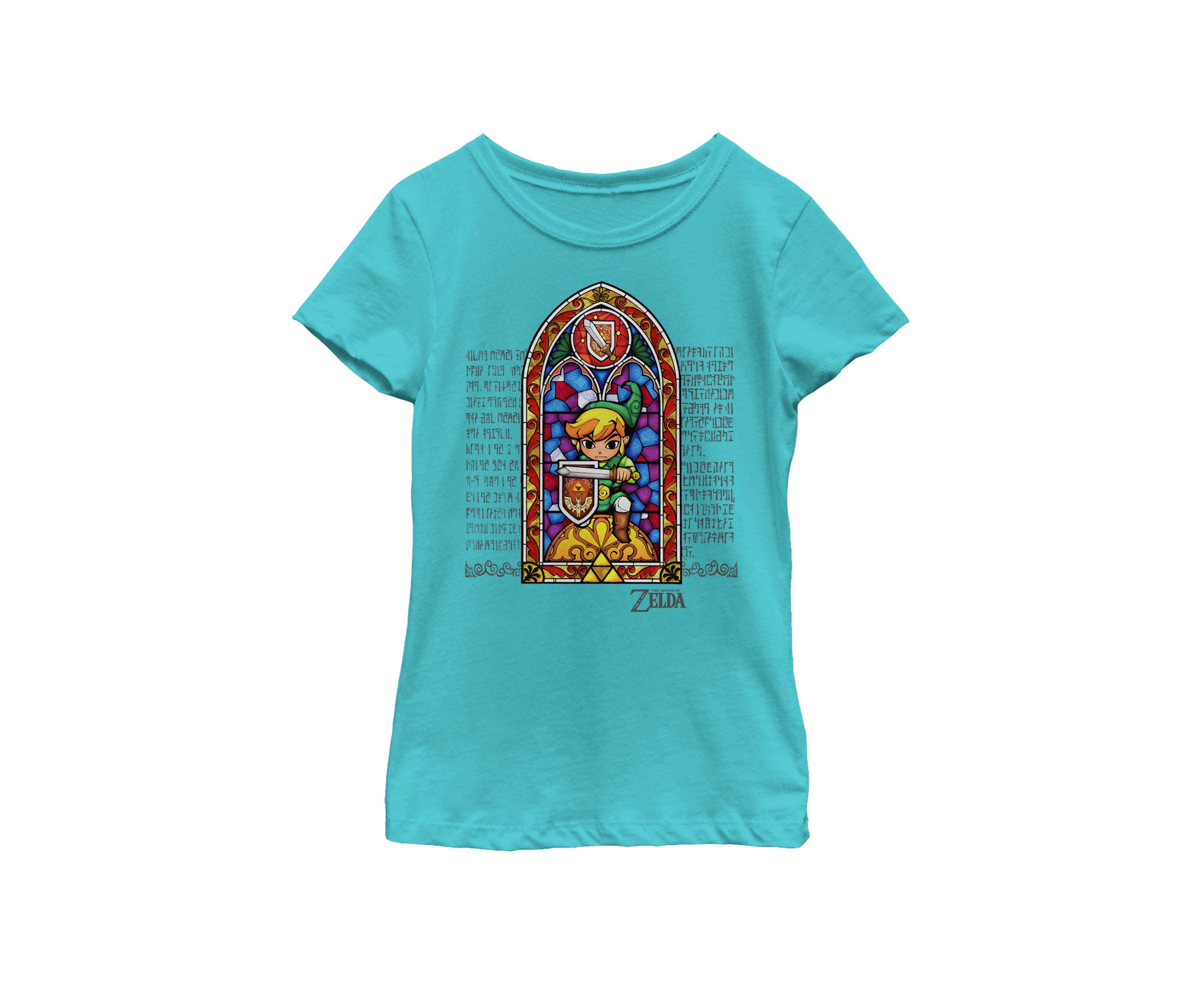 Girls 7-16 Zelda Stained Glass Protector Short Sleeve Graphic T-Shirt