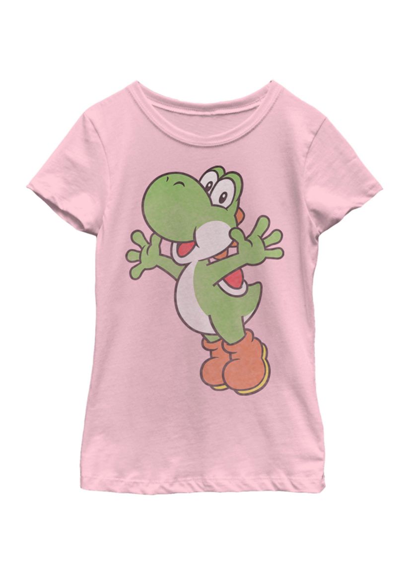 Girls 7-16 Super Mario Yoshi Classic Jump Portrait Short Sleeve Graphic T-Shirt 