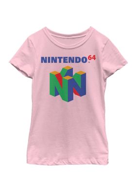 Nintendo Girls 7-16 64 Classic Logo Retro Vintage Short Sleeve Graphic T-Shirt