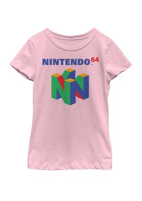 Nintendo Girls 7-16 64 Classic Logo Retro Vintage Short Sleeve Graphic T-Shirt