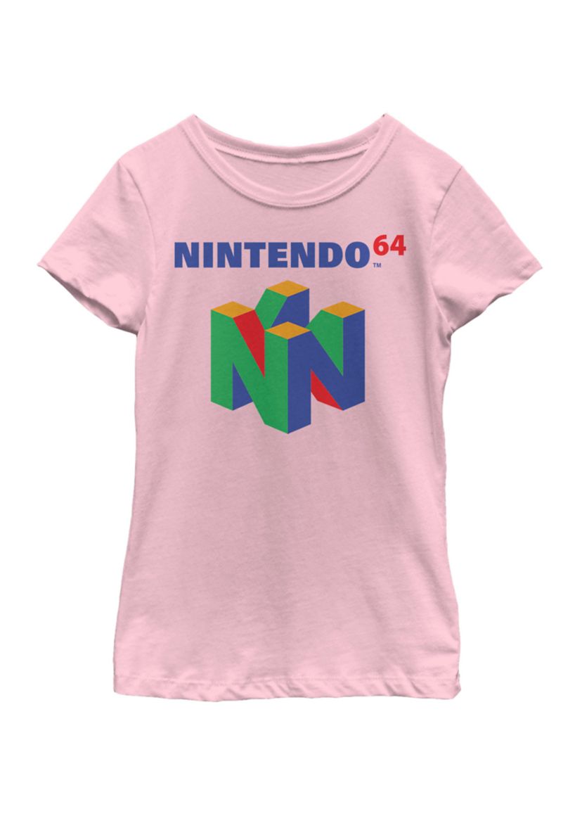  Girls 7-16 64 Classic Logo Retro Vintage Short Sleeve Graphic T-Shirt 