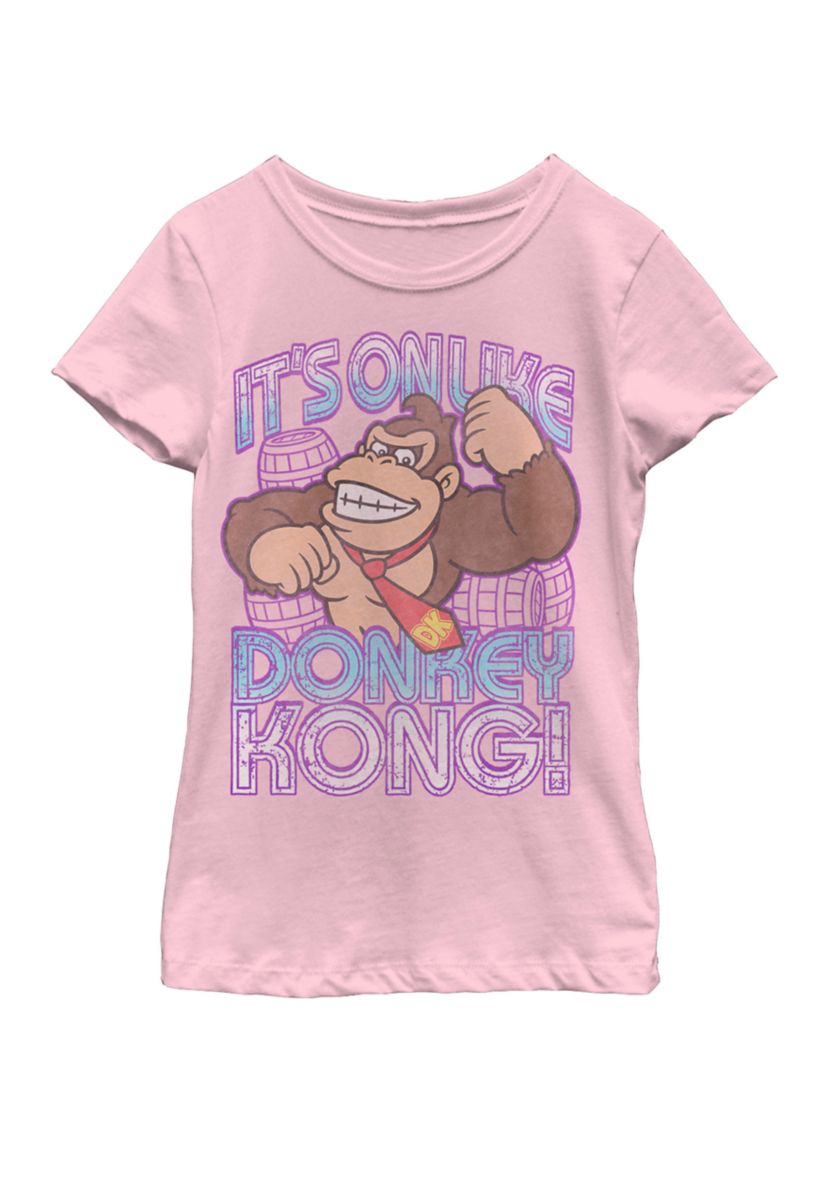 Girls 7-16 Donkey Kong Its On Taunt Short Sleeve Graphic T-Shirt