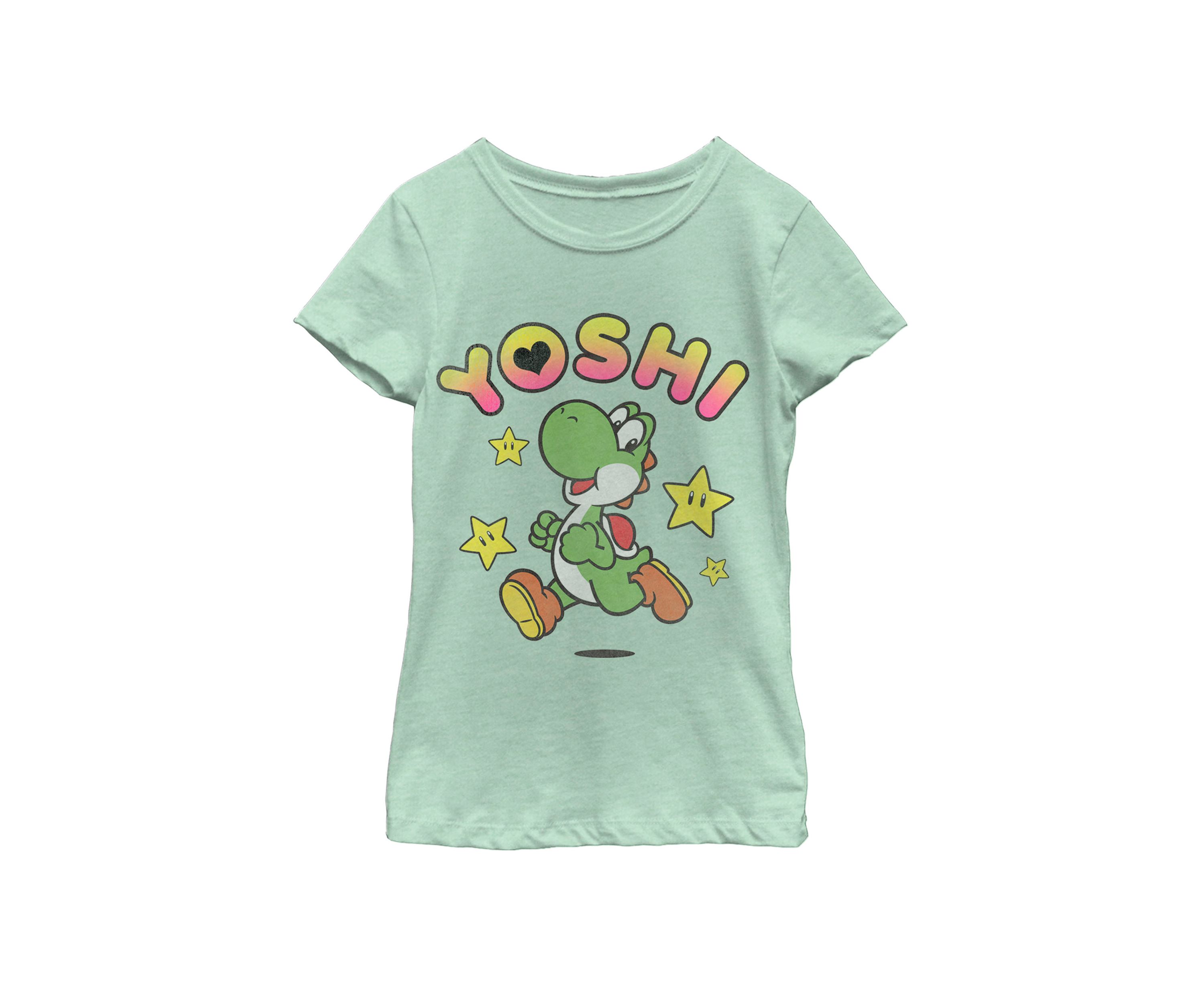 Girls 7-16 Super Mario Yoshi Star Power Sprint Short Sleeve Graphic T-Shirt 