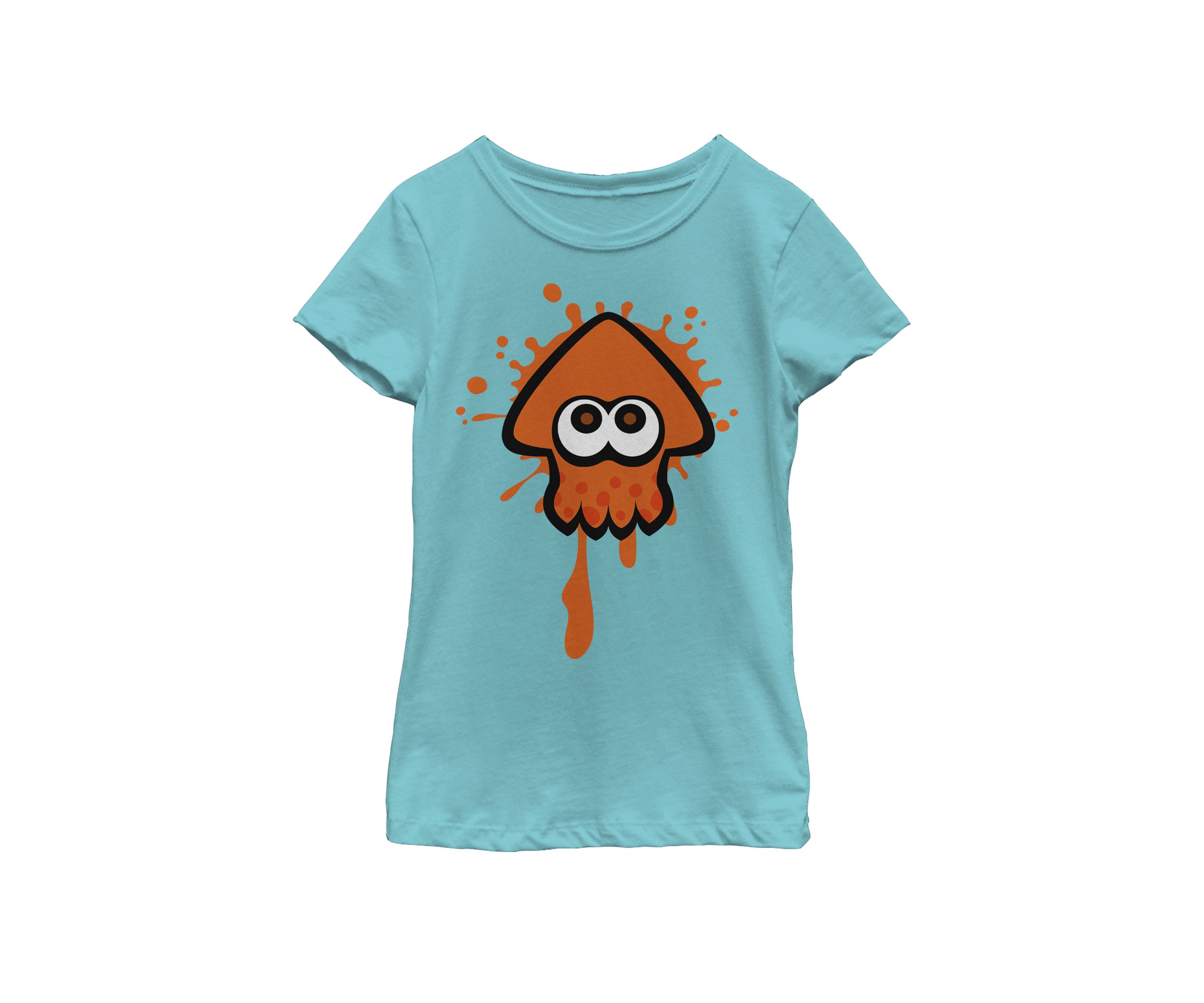 Girls 7-16 Splatoon Orange Inkling Squid Splat Short Sleeve Graphic T-Shirt