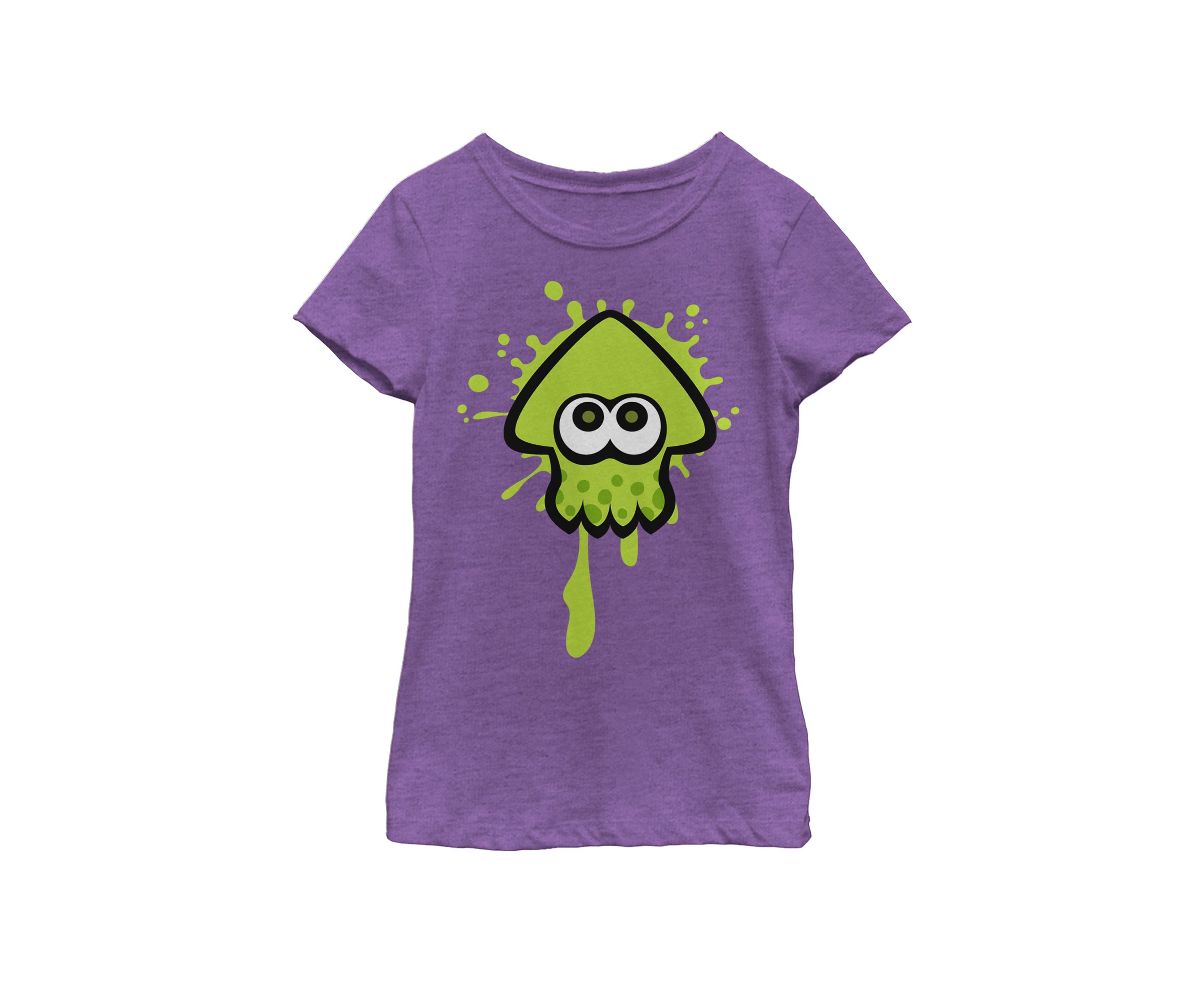 Girls 7-16 Splatoon Green Inkling Squid Splat Short Sleeve Graphic T-Shirt