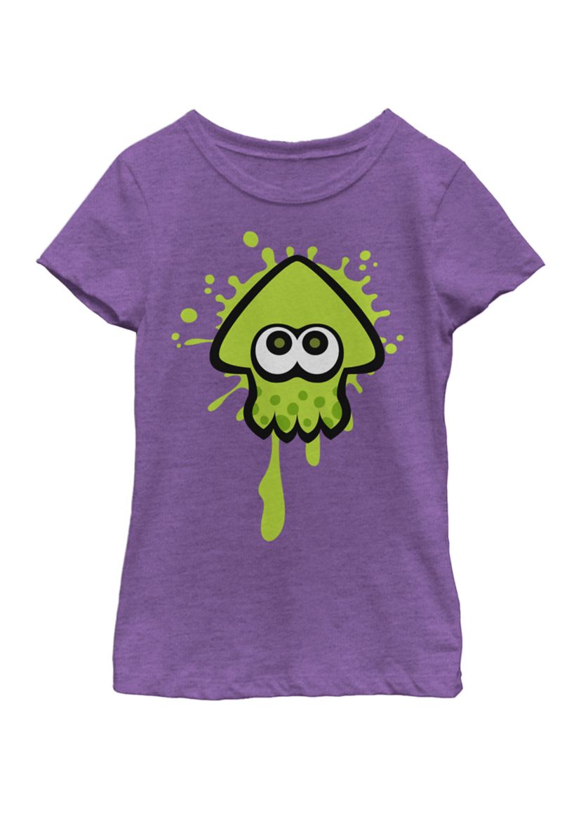 Girls 7-16 Splatoon Green Inkling Squid Splat Short Sleeve Graphic T-Shirt