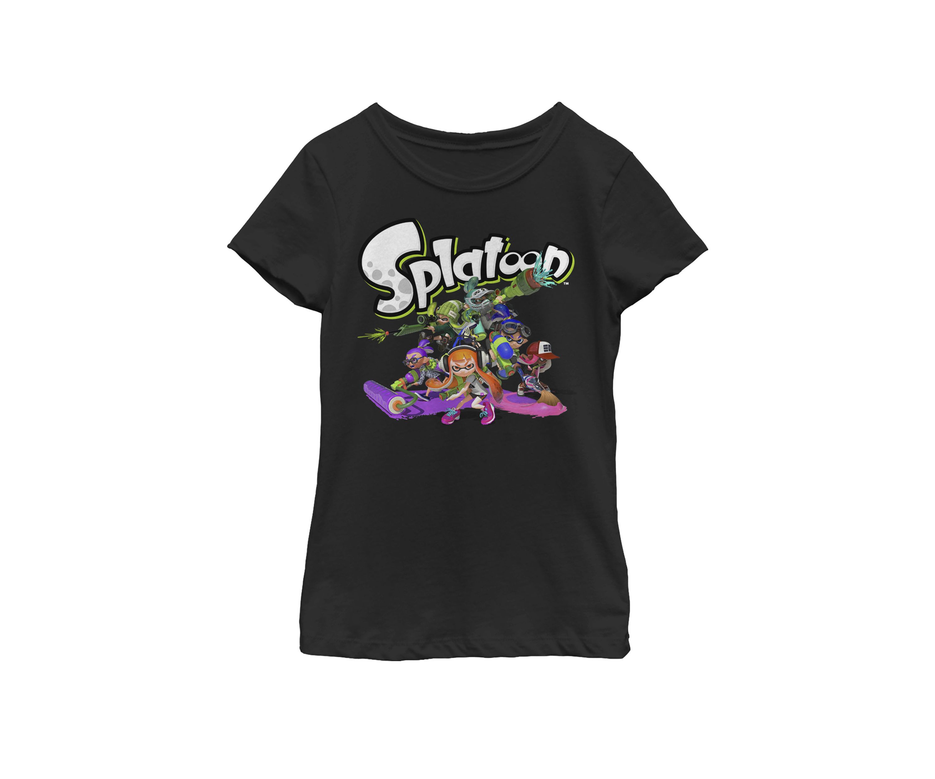 Girls 7-16 Splatoon Logo Teams Group Shot Short Sleeve Graphic T-Shirt