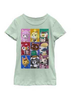 Download Nintendo Girls 7 16 Animal Crossing Towns Folk Yearbook Photo Style Poster Short Sleeve Graphic T Shirt Belk