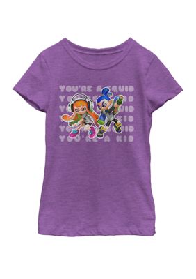 Nintendo Girls 7-16 Splatoon You're A Squid Or A Kid Short Sleeve Graphic T-Shirt