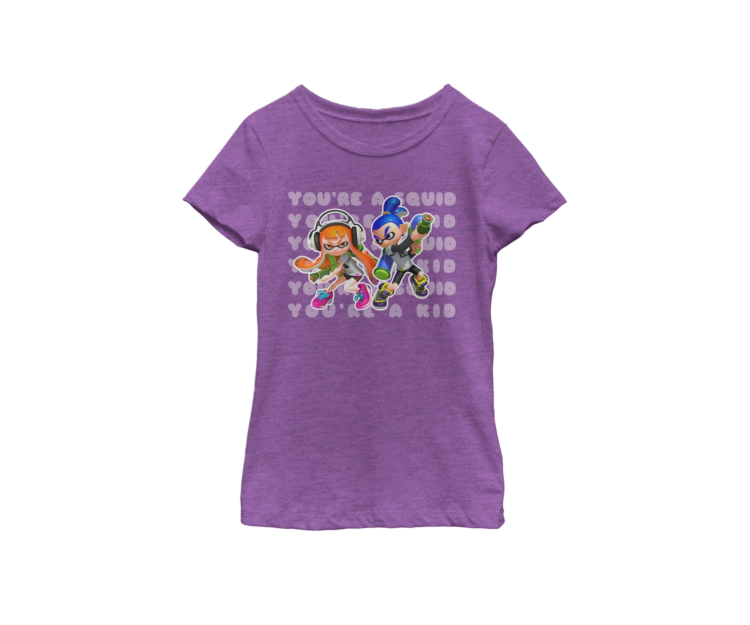 Girls 7-16 Splatoon Youre A Squid Or A Kid Short Sleeve Graphic T-Shirt
