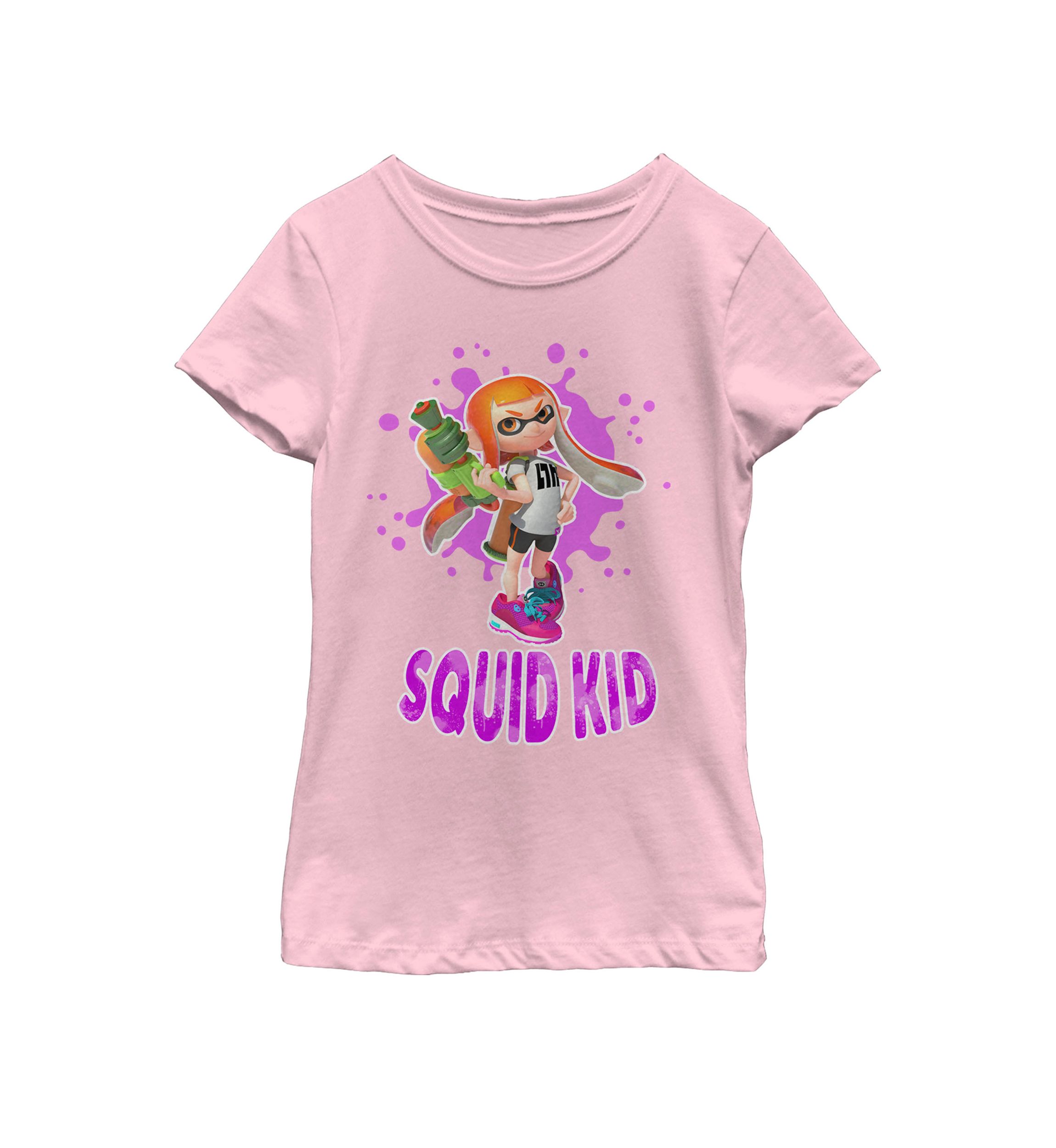 Girls 7-16 Splatoon Squid Kid Pink Splat Short Sleeve Graphic T-Shirt