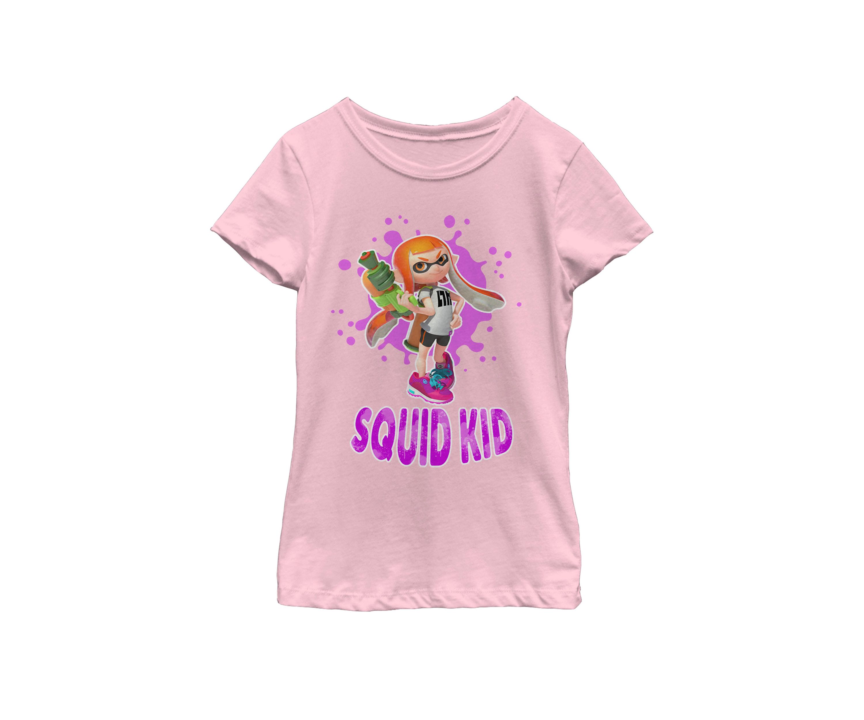 Girls 7-16 Splatoon Squid Kid Pink Splat Short Sleeve Graphic T-Shirt