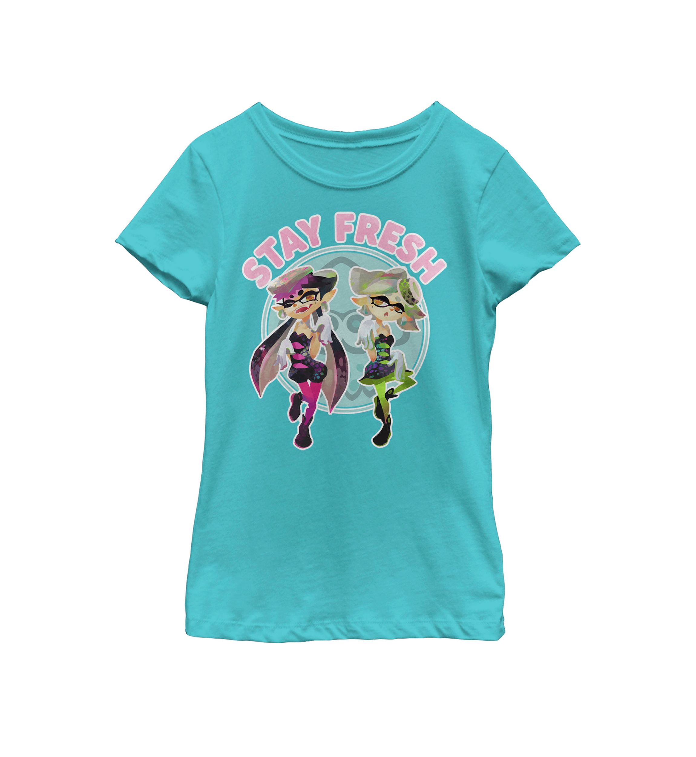 Girls 7-16 Splatoon Stay Fresh Sassy Pose Short Sleeve Graphic T-Shirt