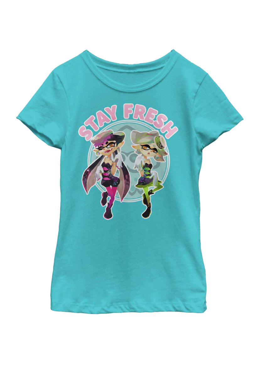 Girls 7-16 Splatoon Stay Fresh Sassy Pose Short Sleeve Graphic T-Shirt