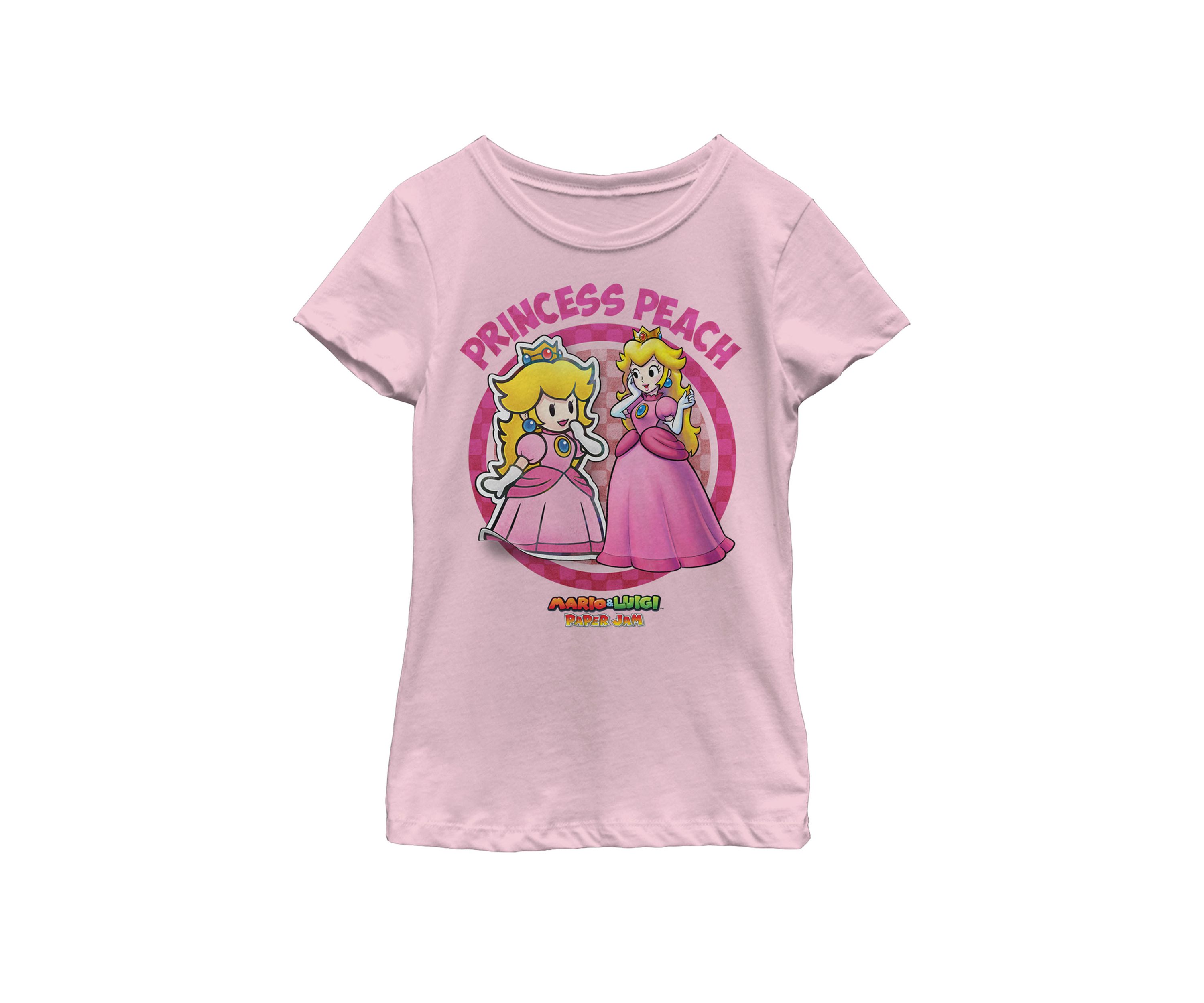 Girls 7-16 Mario and Luigi Paper Jam Princess Peach Short Sleeve Graphic T-Shirt