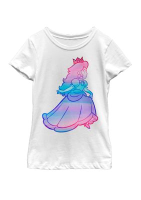 Nintendo Girls 7-16 Super Mario Peach Gradient Run Short Sleeve Graphic T-Shirt