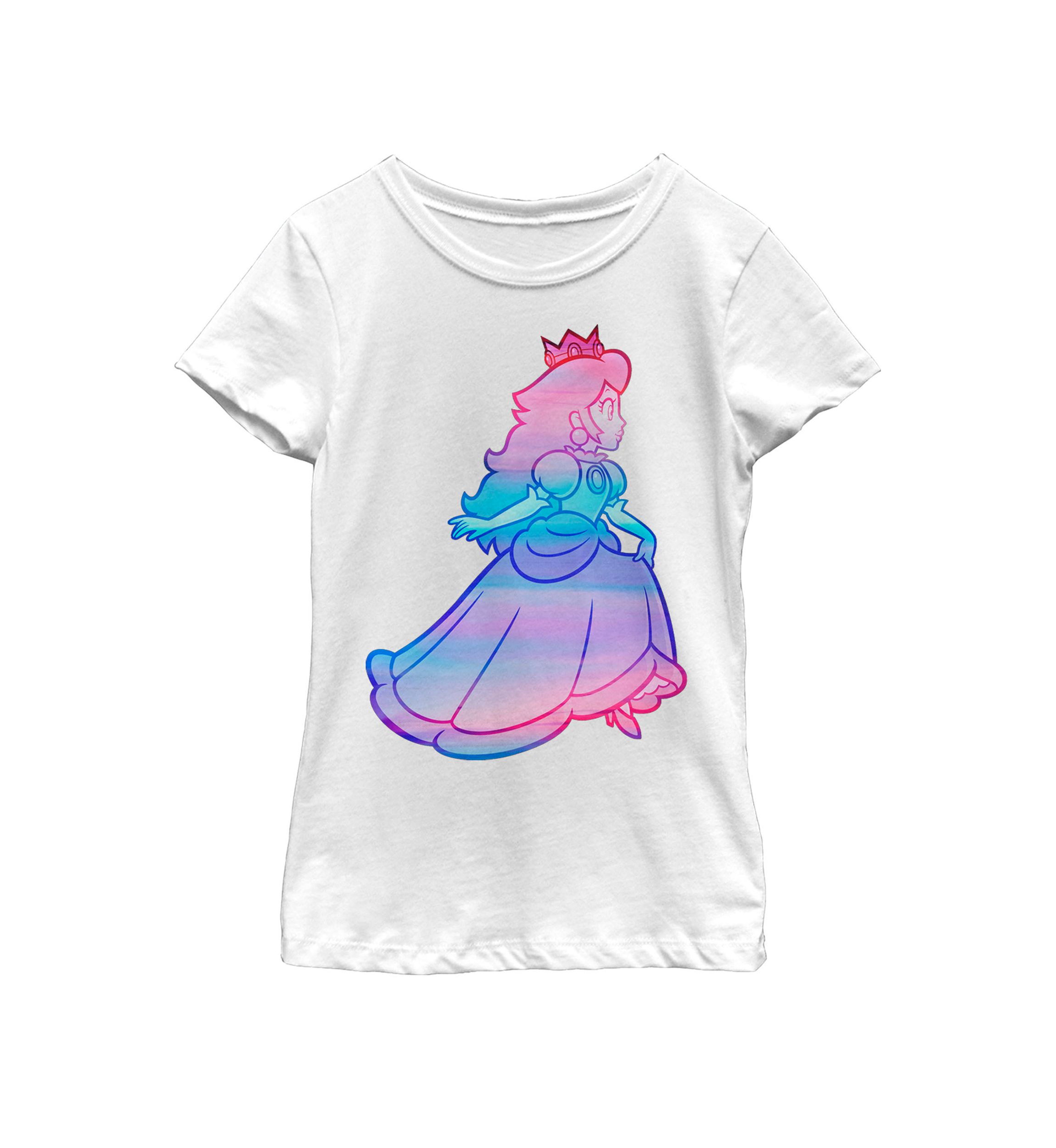 Girls 7-16 Super Mario Peach Gradient Run Short Sleeve Graphic T-Shirt