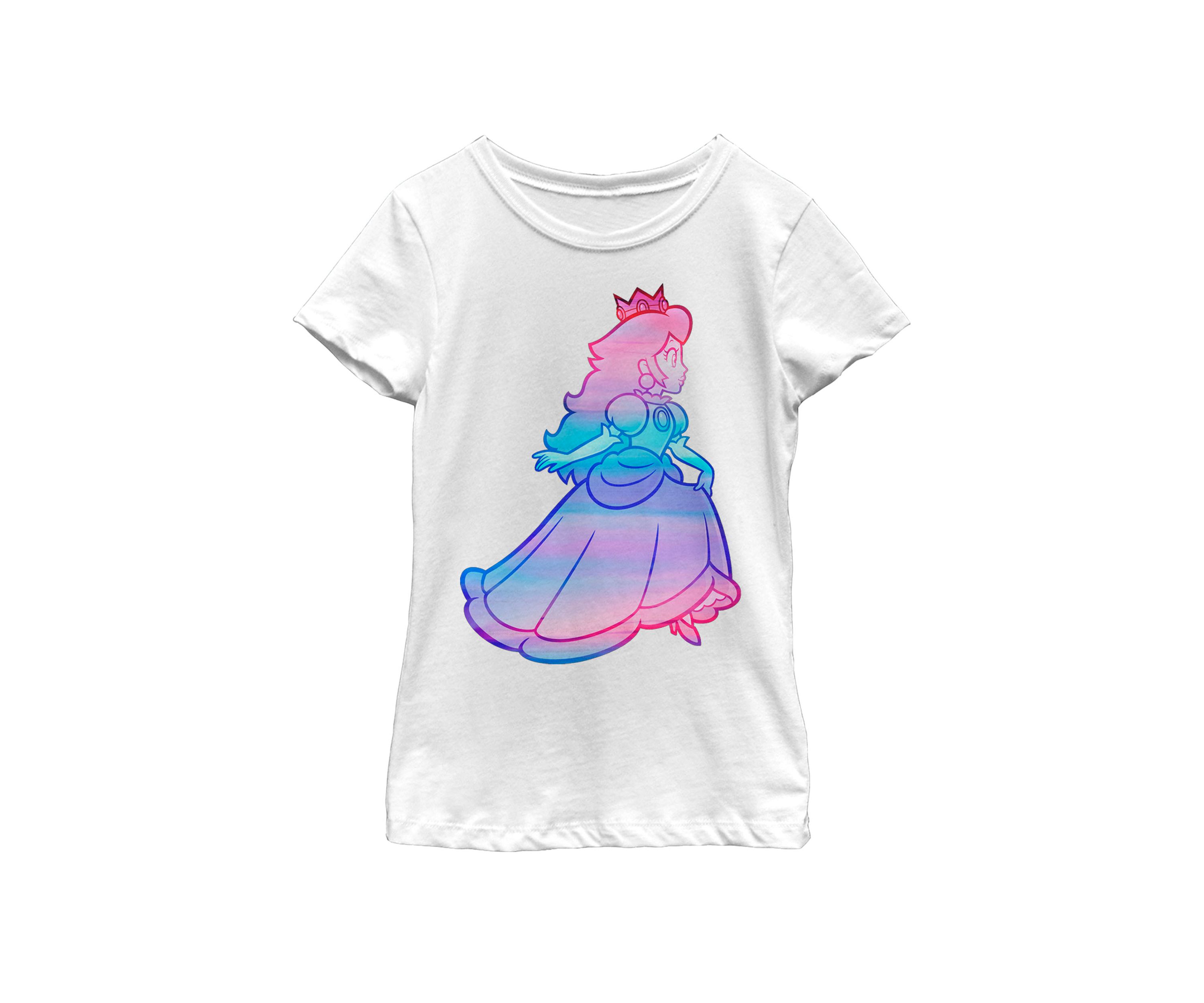 Girls 7-16 Super Mario Peach Gradient Run Short Sleeve Graphic T-Shirt