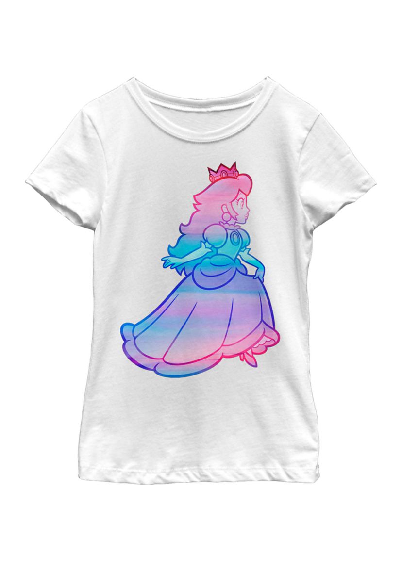 Girls 7-16 Super Mario Peach Gradient Run Short Sleeve Graphic T-Shirt