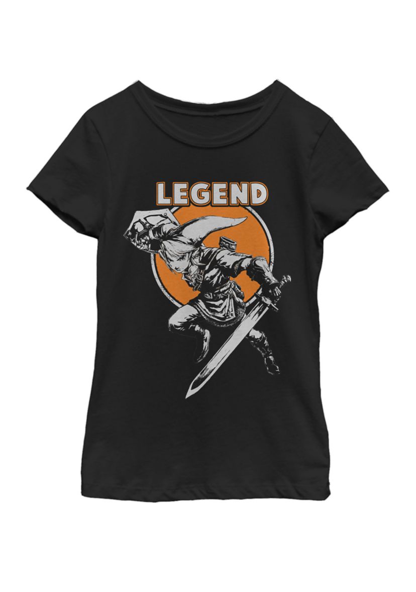 Girls 7-16 Zelda Link Warrior Stance Legend Short Sleeve Graphic T-Shirt