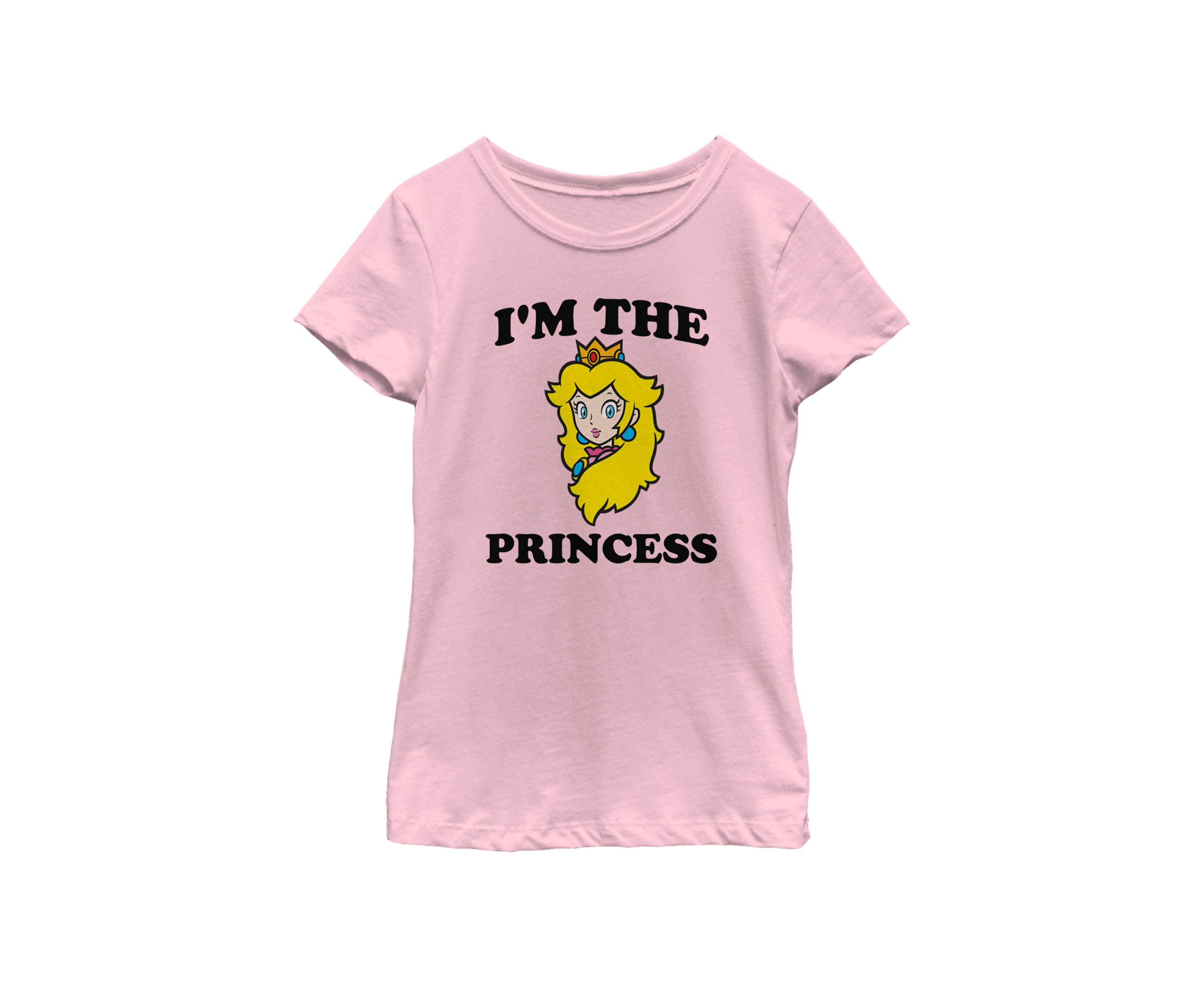 Girls 7-16 Super Mario Princess Peach Im The Princess Head Shot Short Sleeve Graphic T-Shirt
