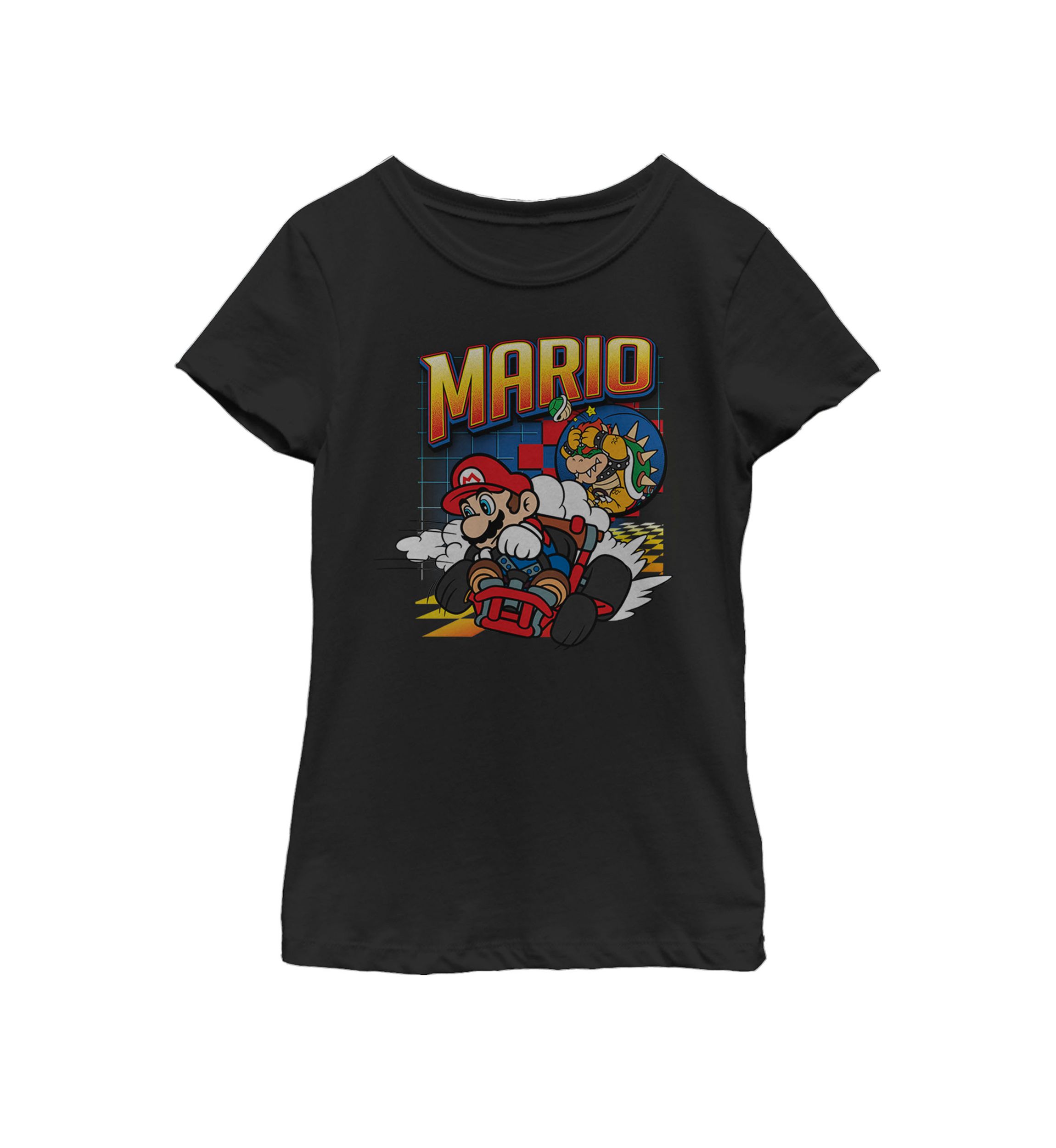 Girls 7-16 Mario Kart Bowser Mario Racing Short Sleeve Graphic T-Shirt