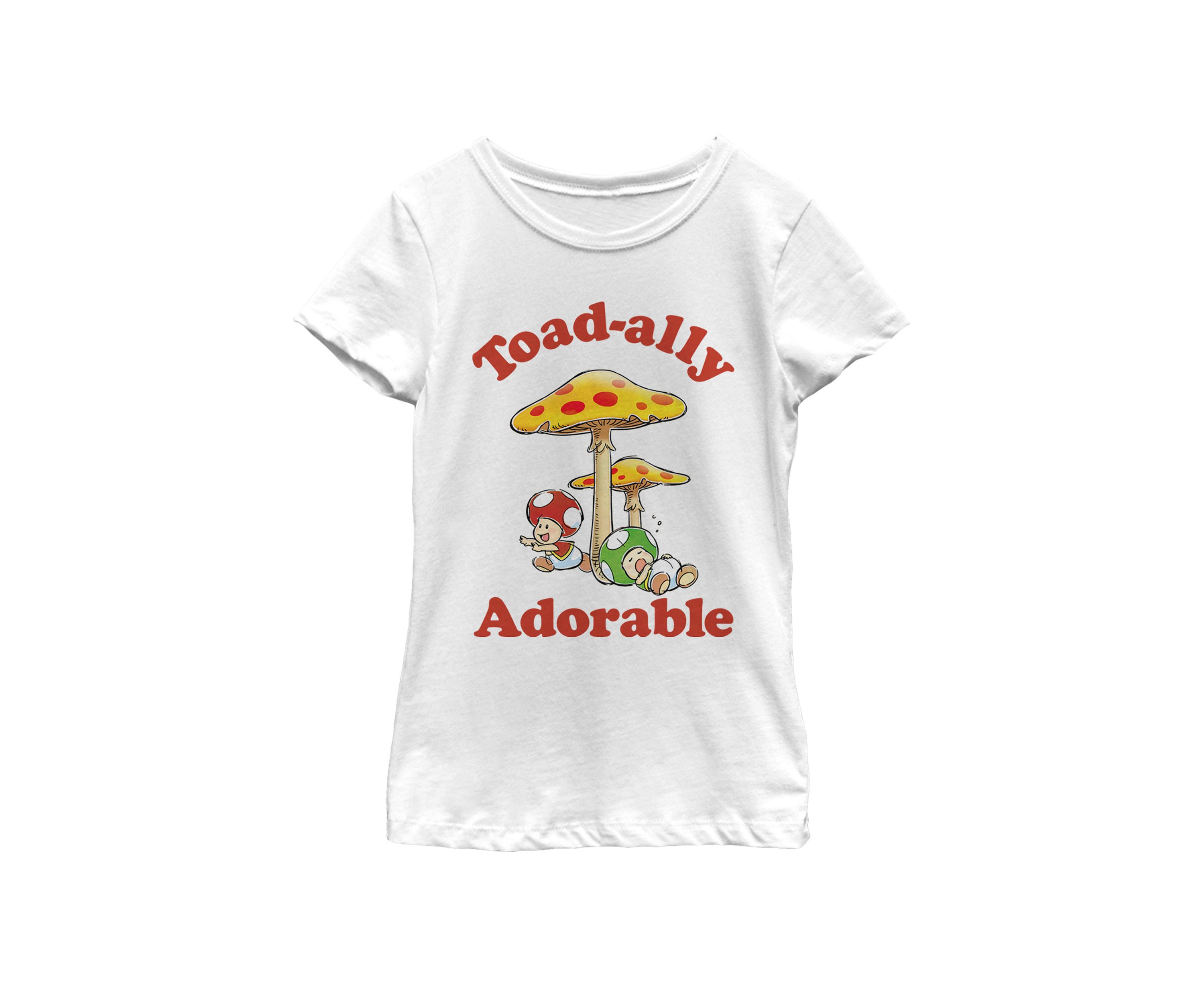 Girls 7-16 Super Mario Adorable Toads Retro Short Sleeve Graphic T-Shirt