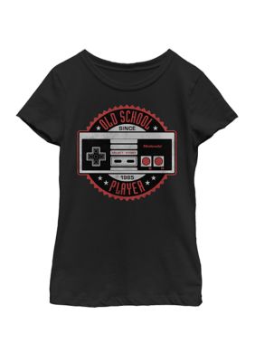 Nintendo Girls 7-16 NES Controller Old School Player Short Sleeve Graphic T-Shirt
