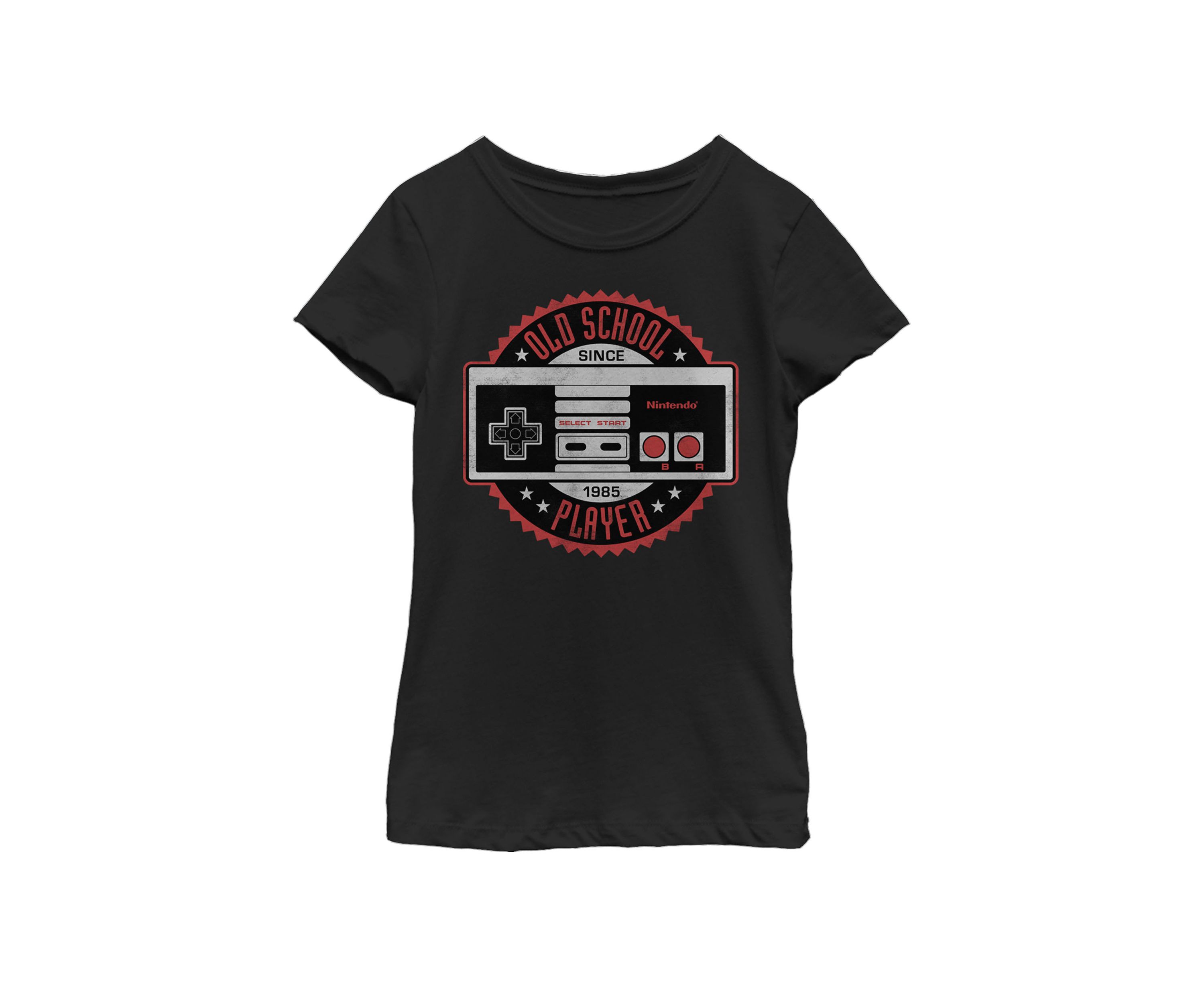 Girls 7-16 NES Controller Old School Player Short Sleeve Graphic T-Shirt