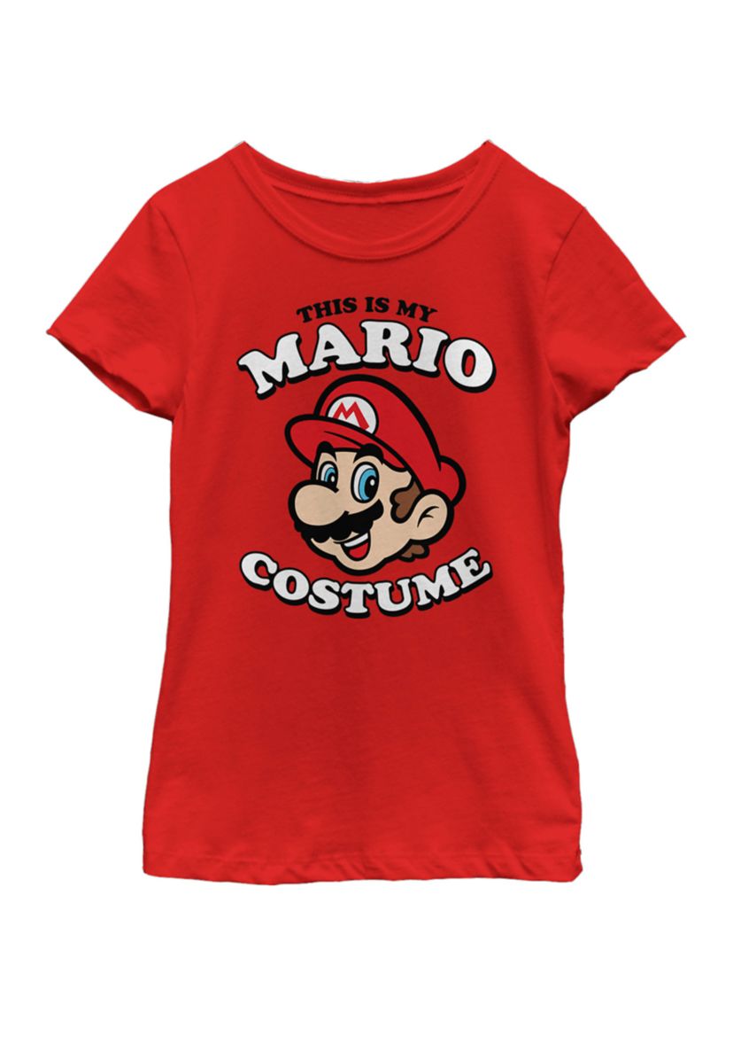 Girls 7-16 Super Mario My Mario Costume Short Sleeve Graphic T-Shirt