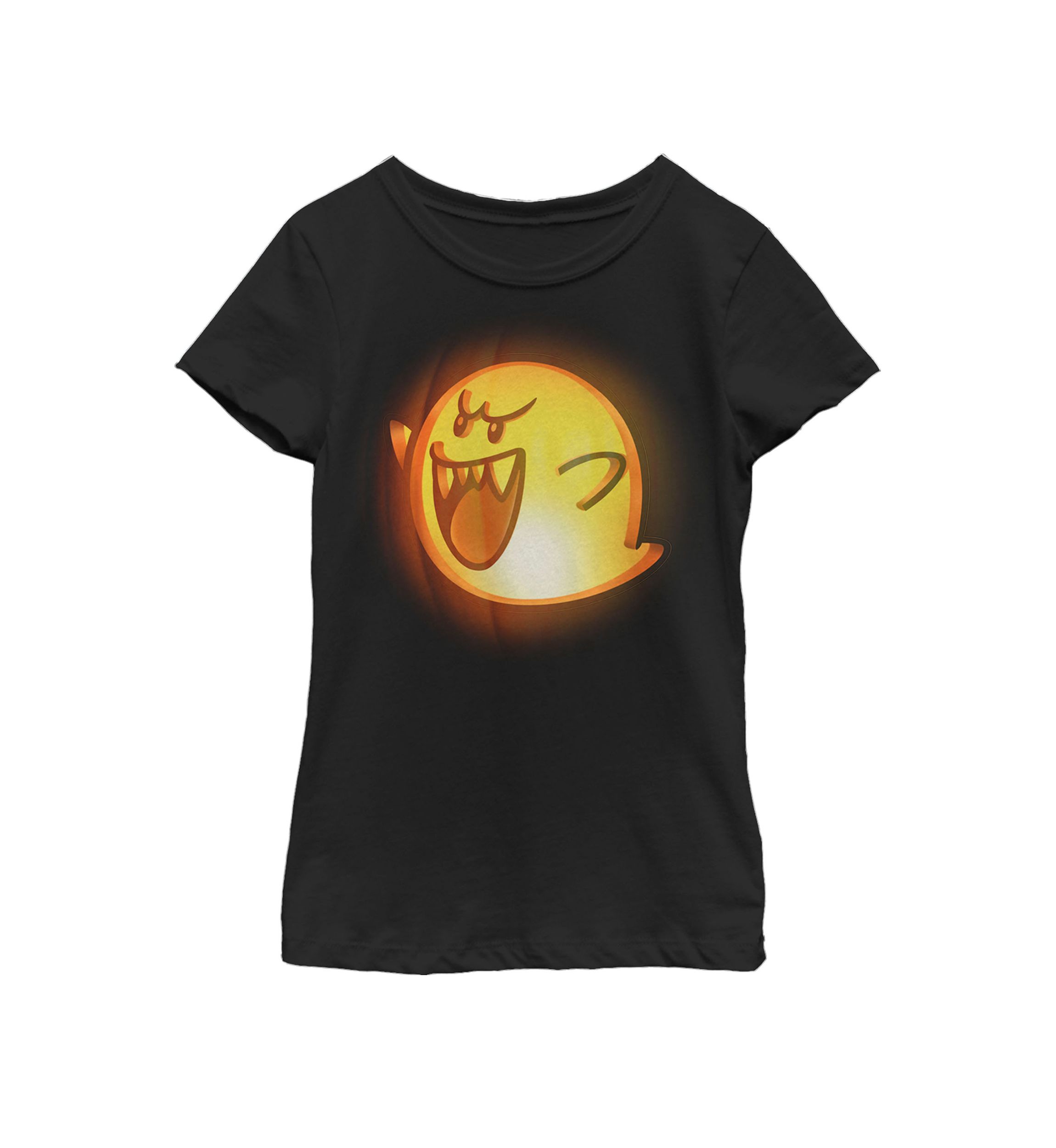 Girls 7-16 Super Mario Boo Halloween Pumpkin Short Sleeve Graphic T-Shirt
