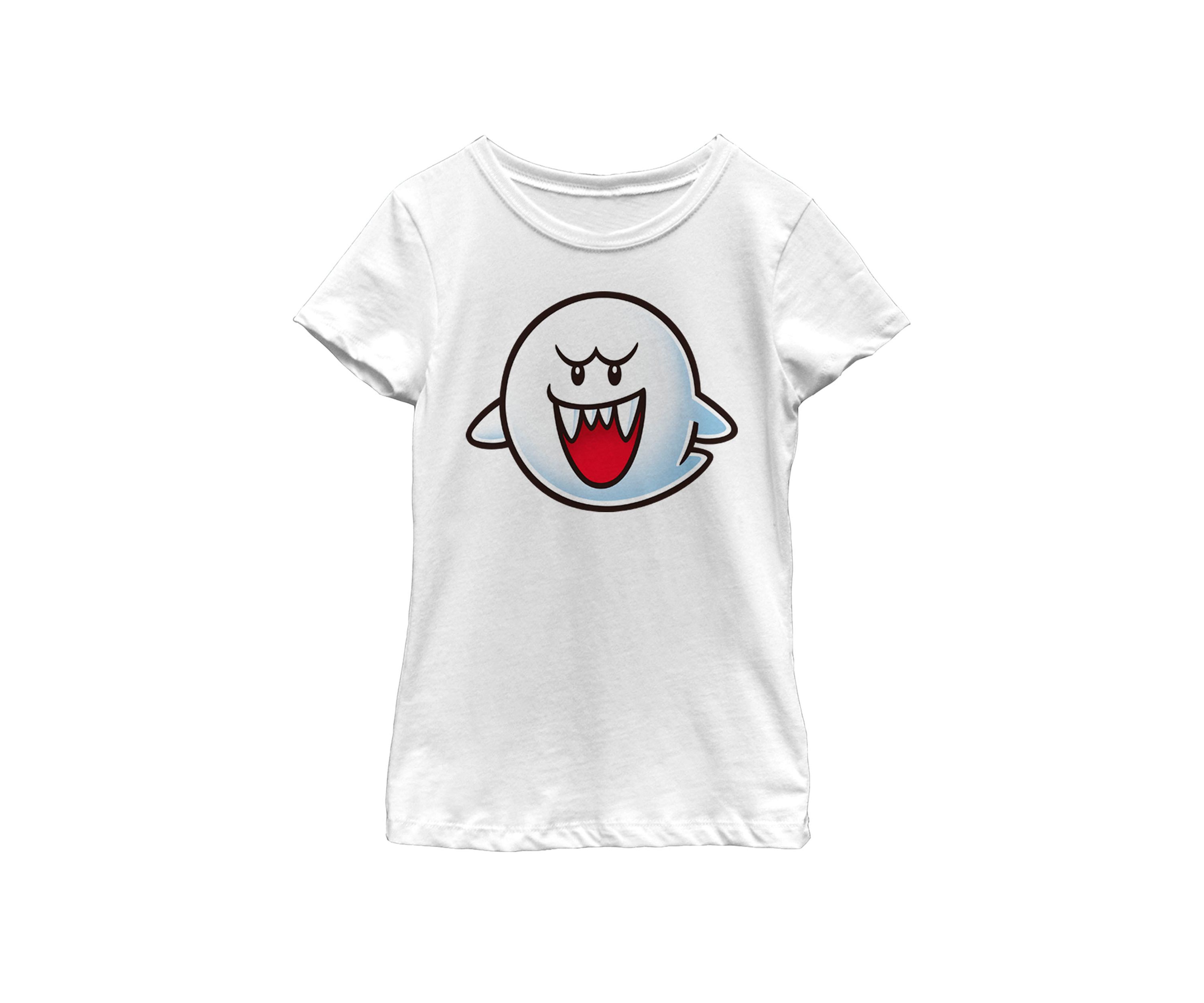 Girls 7-16 Super Mario Boo Face Short Sleeve Graphic T-Shirt