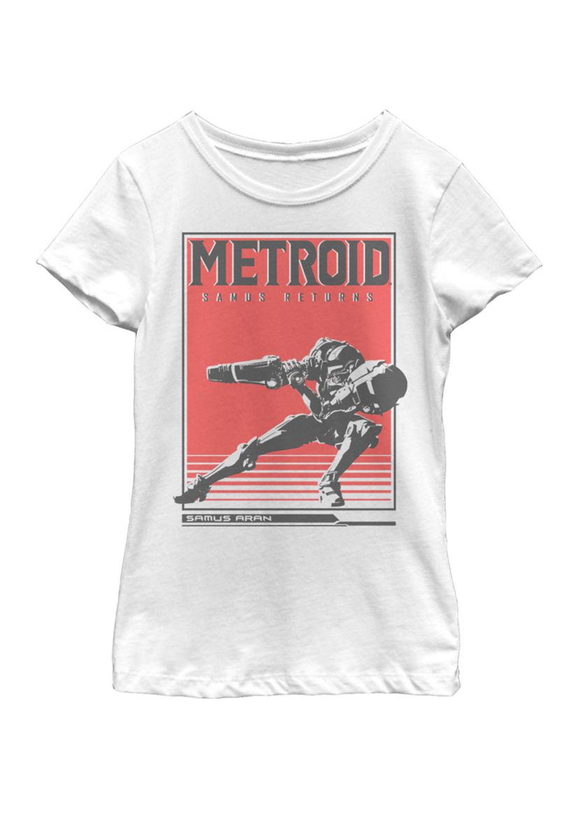 Girls 7-16 Metroid Samus Returns Side Pose Short Sleeve Graphic T-Shirt