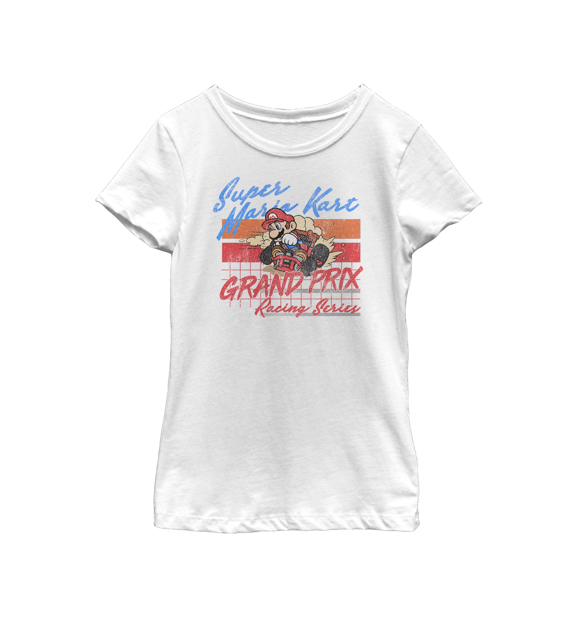Girls 7-16 Mario Kart Racing Retro Drift Distressed Short Sleeve Graphic T-Shirt